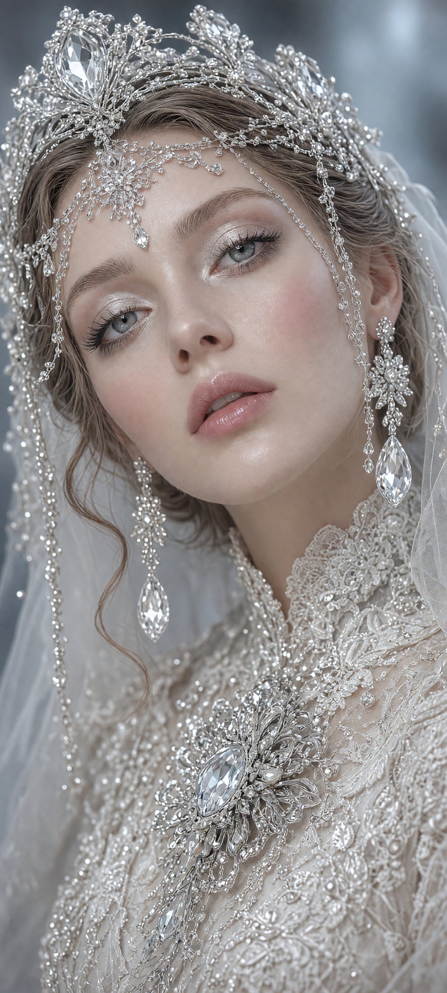 Ethereal Ice Crystal Victorian Bride Portrait — AI image prompt — Grok Imagine 2 — Cinematic, Fashion, Ethereal - 3