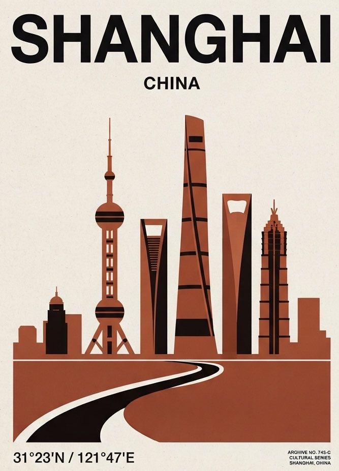 Minimalist Cultural Travel Poster Template — AI image prompt — GPT Image 2.5 — Poster, Vintage, Minimalist - 2