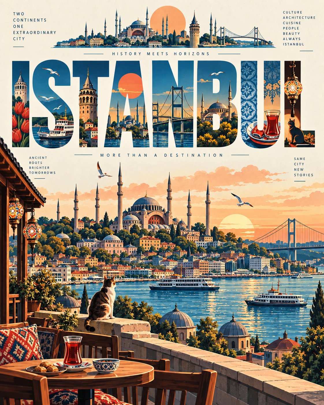 Mid-Century Travel Poster Template — AI image prompt — GPT Image 2.5 — Vector, Poster - 3