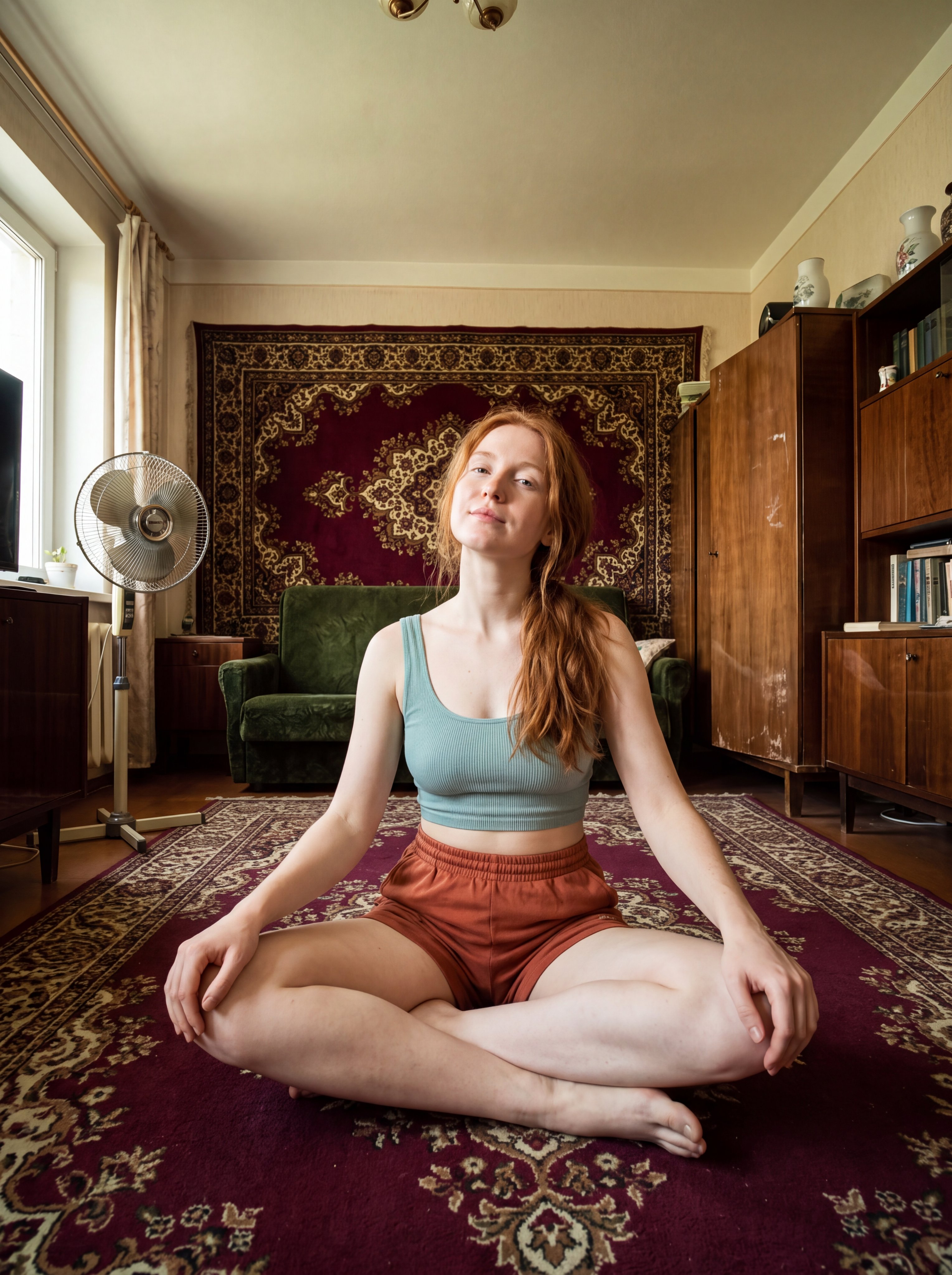 Post-Soviet Redhead Fitness Portrait — AI image prompt — Nano Banana Pro — Vintage, Realistic, Portrait - 2