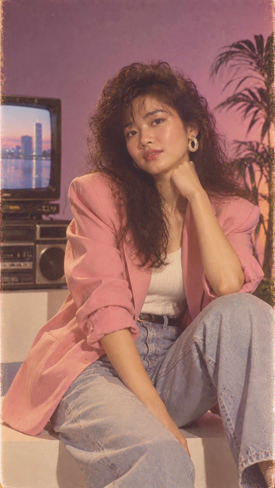 Create an ultra-realistic vintage 1980s studio portrait of a clearly adult Korean woman in her mid-2 — AI image prompt — GPT Image 2