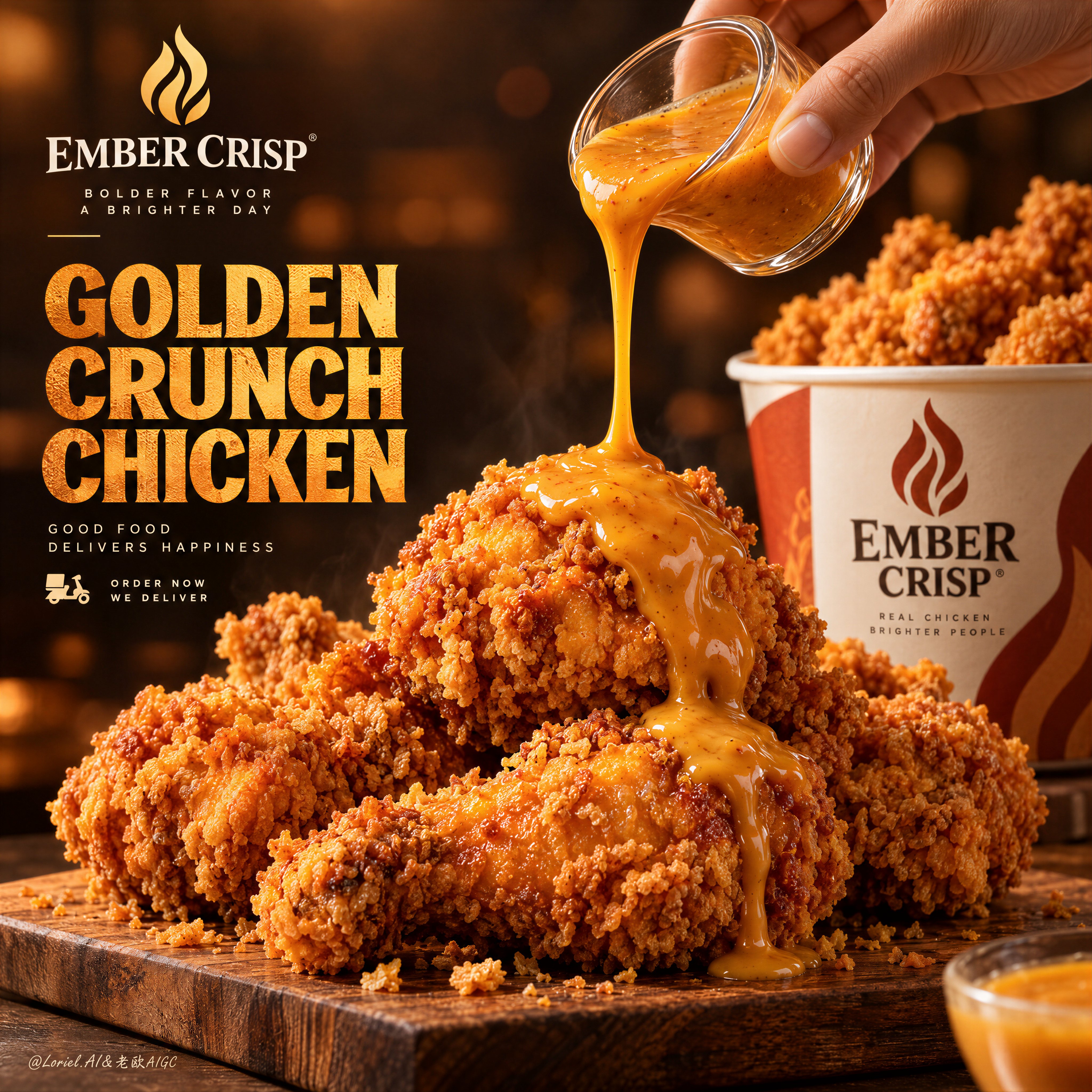 高端炸鸡广告海报 — AI image prompt — GPT Image 2.5 — Poster, Advertising, Food - 2