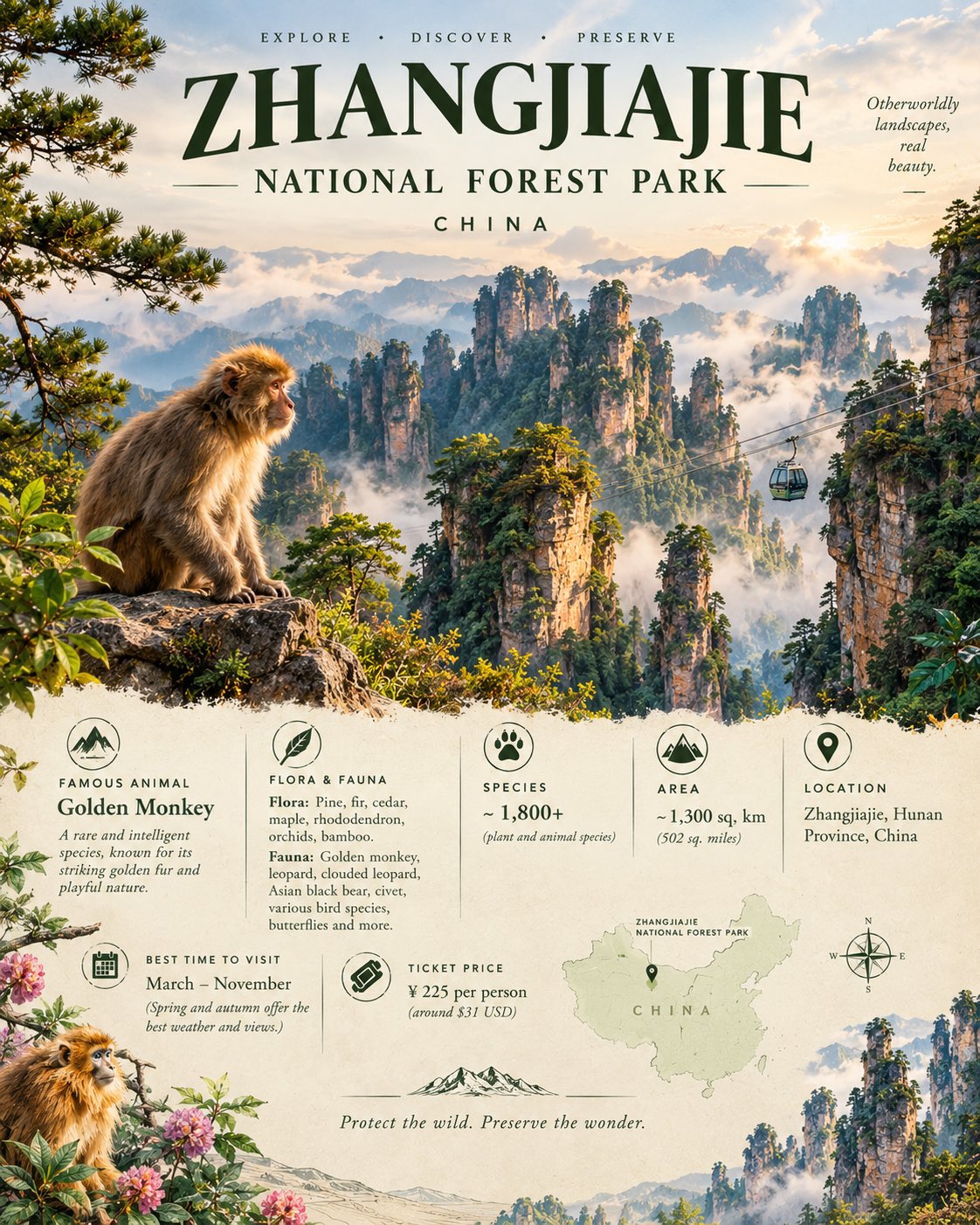 National Park Travel Infographic Poster — AI image prompt — GPT Image 2.5 — Nature, Poster, Landscape - 3