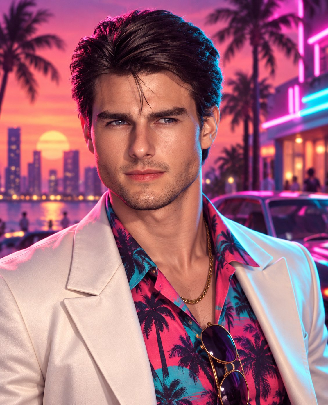 80s Vice City 3D Character Portrait — AI image prompt — GPT Image 2.5 — Character, 3D Render, Portrait - 3