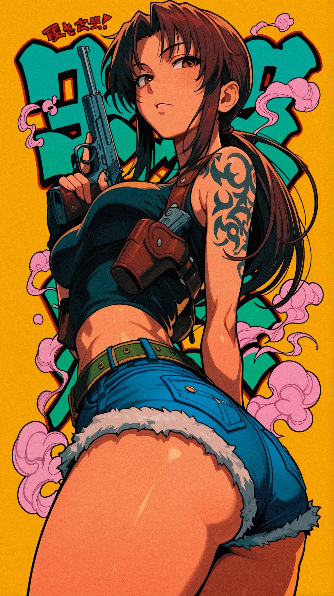 Revy Black Lagoon Street Art Anime — AI image prompt — Nano Banana Pro — Digital Art, Anime, Comic - 3