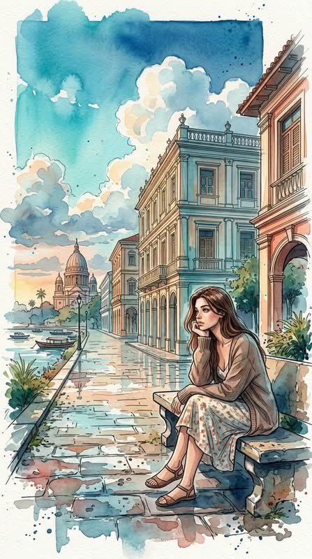 Architectural Watercolor Ink Hybrid Style — AI image prompt — Nano Banana Pro — Anime, Architecture, Watercolor - 4