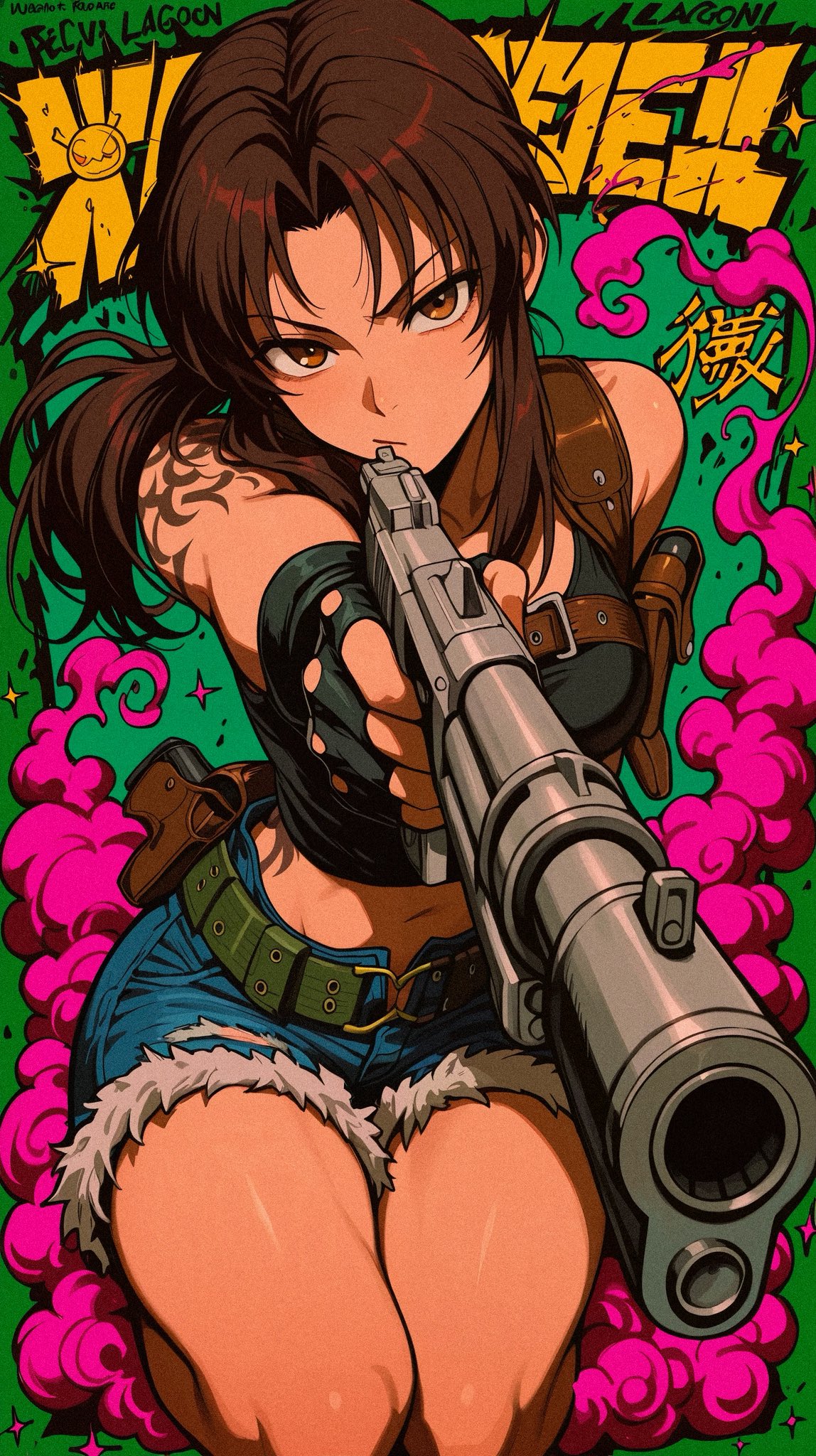 Revy Black Lagoon Street Art Anime — AI image prompt — Nano Banana Pro — Digital Art, Anime, Comic - 4