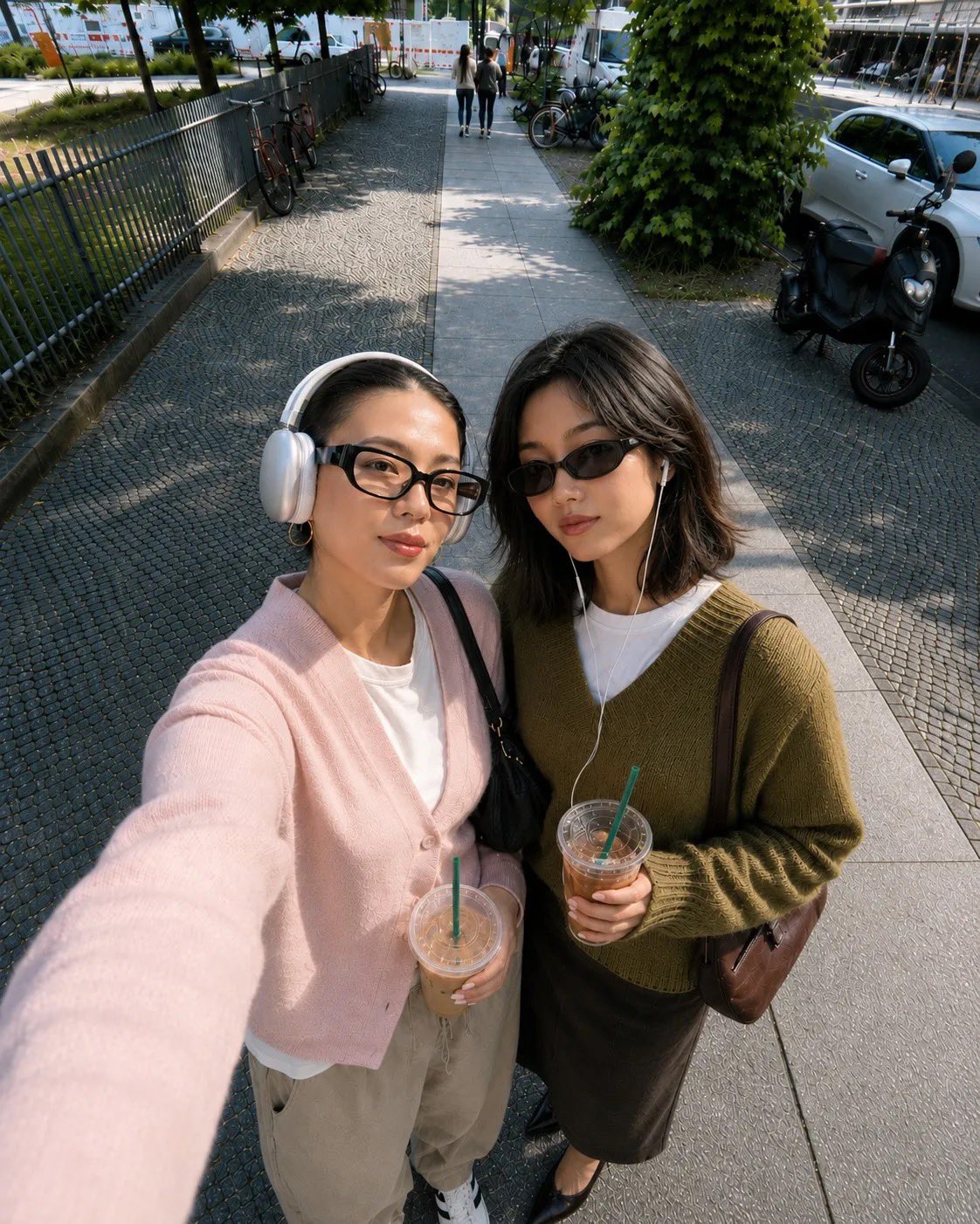 アップロードされた写真を、元のシーンと構図を保ちながら、魅力的な手描きのファッションイラストに変換してください。

参照写真と同じ人物、人数、ポーズ、体の配置、表情、服装、アクセサリー、髪型、オブジェ — AI image prompt — GPT Image 2