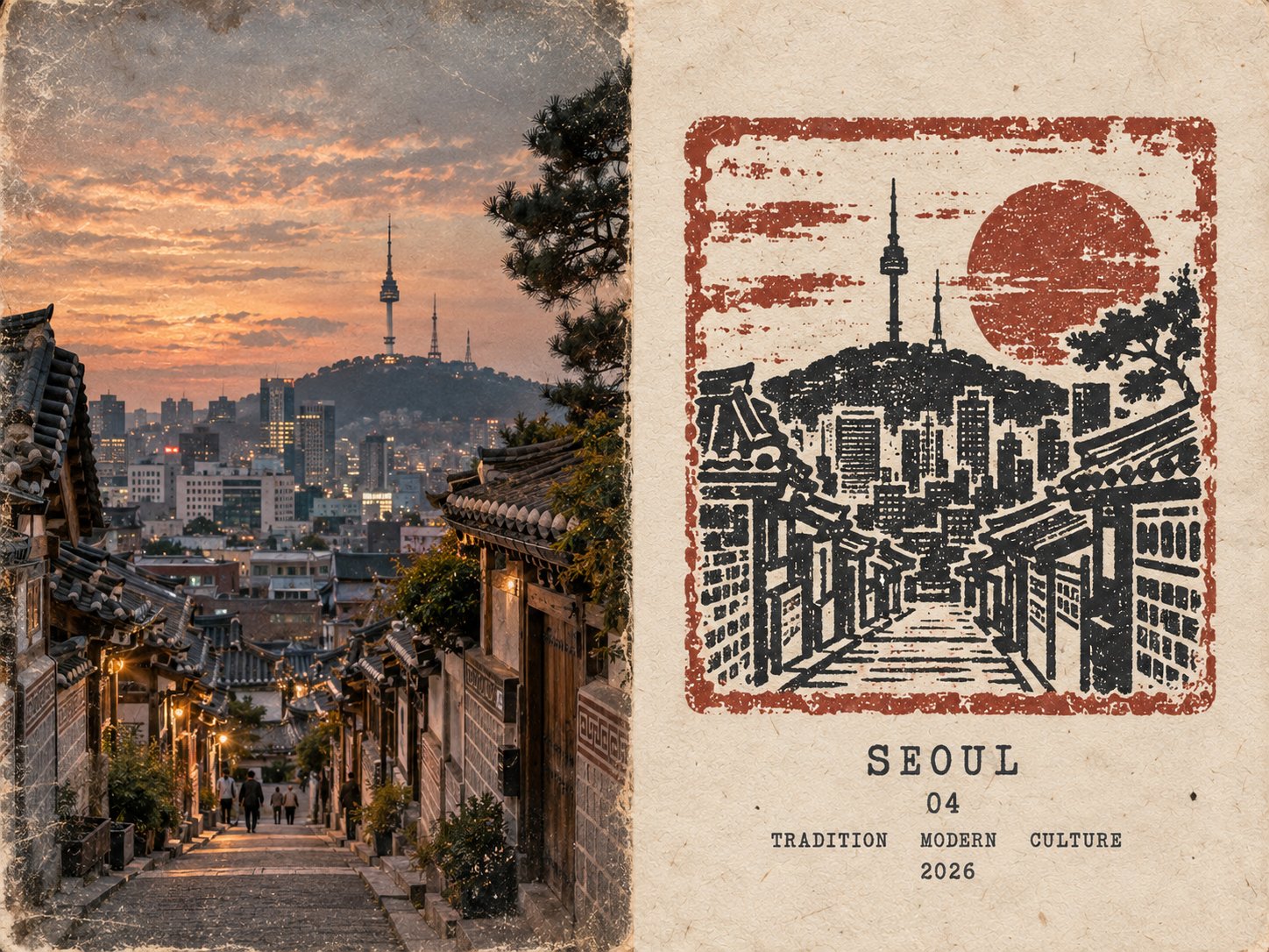 ラバースタンプ旅行ジャーナルポスター — AI image prompt — GPT Image 2.5 — Poster, Cinematic, Vintage - 2