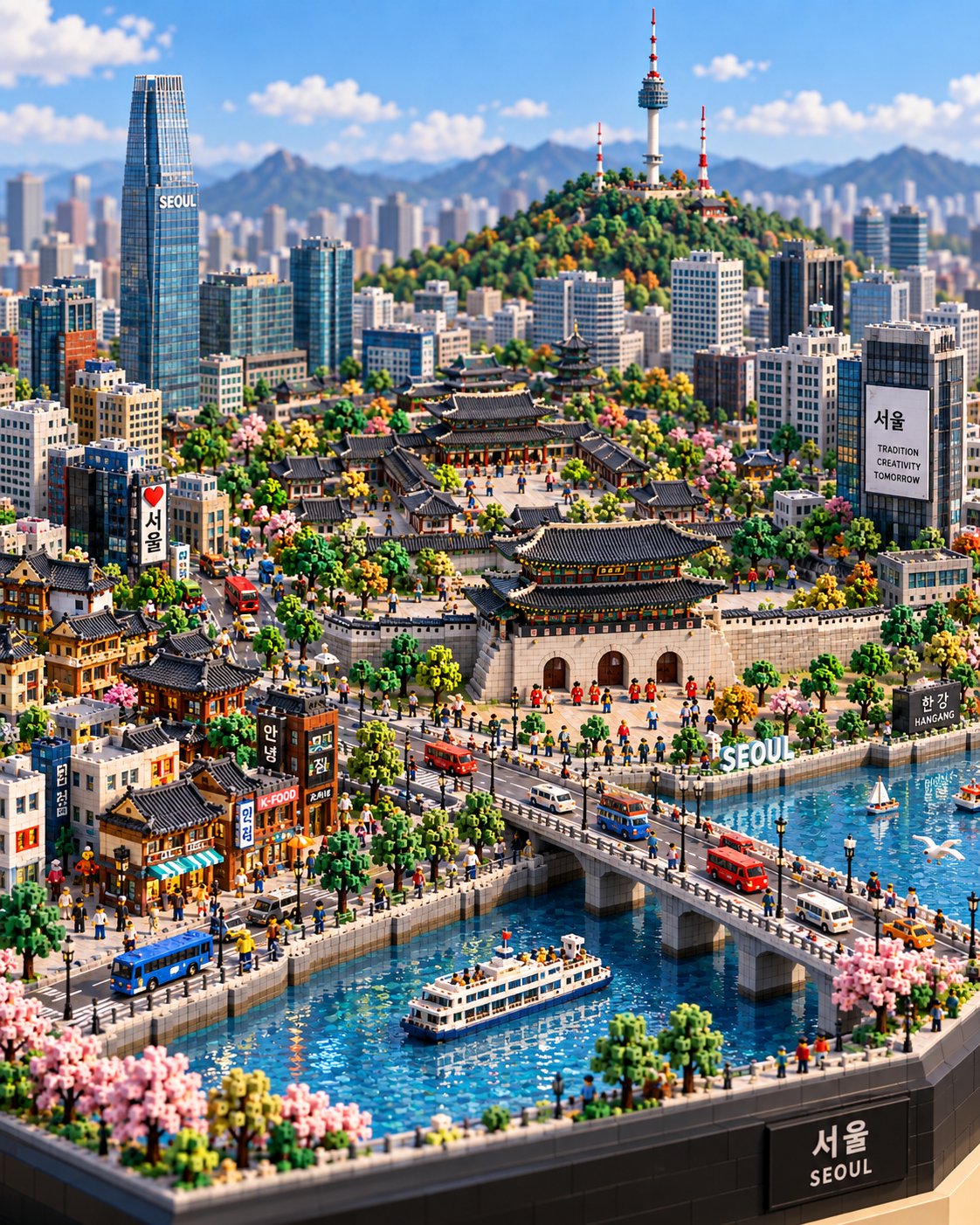 Block-Style Miniature City Diorama — AI image prompt — GPT Image 2.5 — Architecture, 3D Render, Cityscape - 2