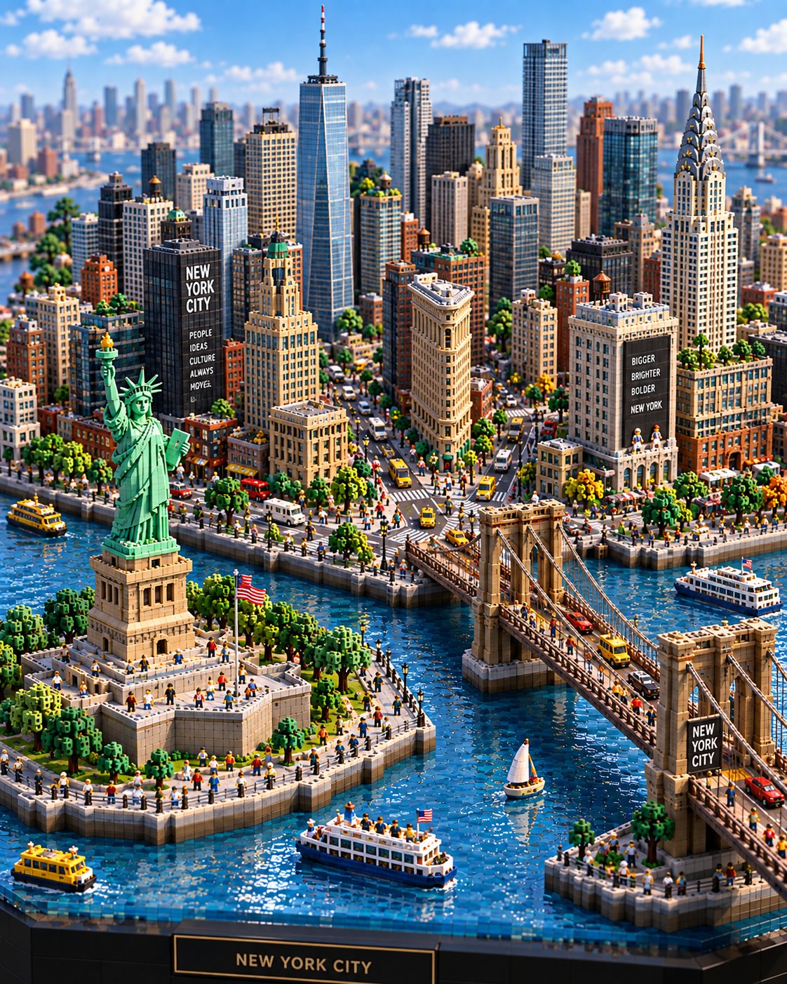 Block-Style Miniature City Diorama — AI image prompt — GPT Image 2.5 — Architecture, 3D Render, Cityscape - 3