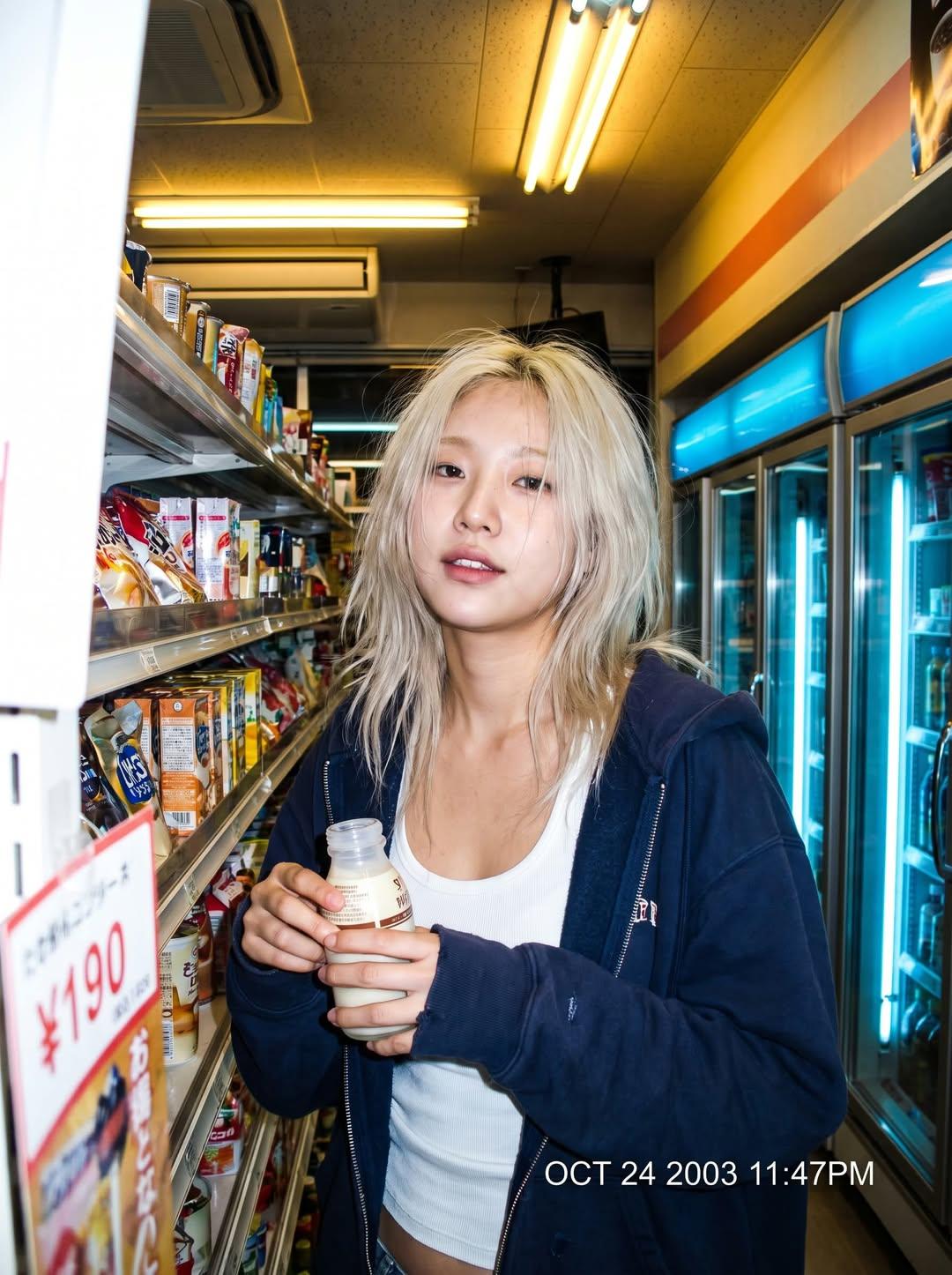 Y2K Convenience Store Idol Flash Photo — AI image prompt — GPT Image 2.5 — Fashion, Vintage, Portrait - 3