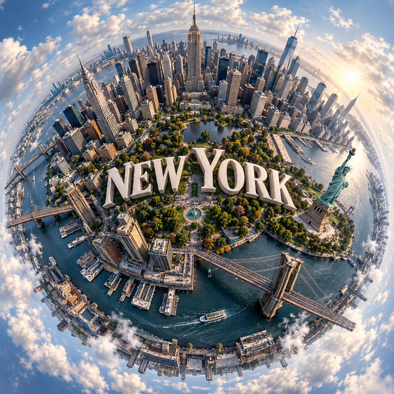Spherical City Planet Panorama — AI image prompt — GPT Image 2.5 — Surreal, 3D Render, Cityscape - 2
