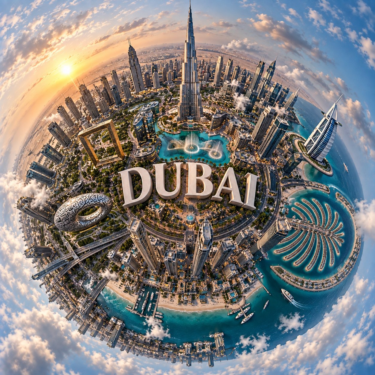 Spherical City Planet Panorama — AI image prompt — GPT Image 2.5 — Surreal, 3D Render, Cityscape - 4