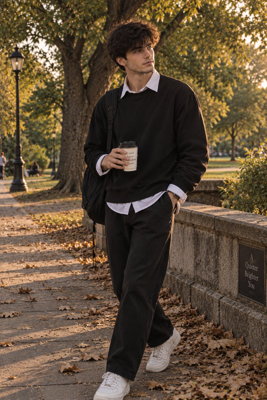Golden Hour Park Study Portrait — AI image prompt — GPT Image 2.5 — Nature, Realistic, Portrait - 3