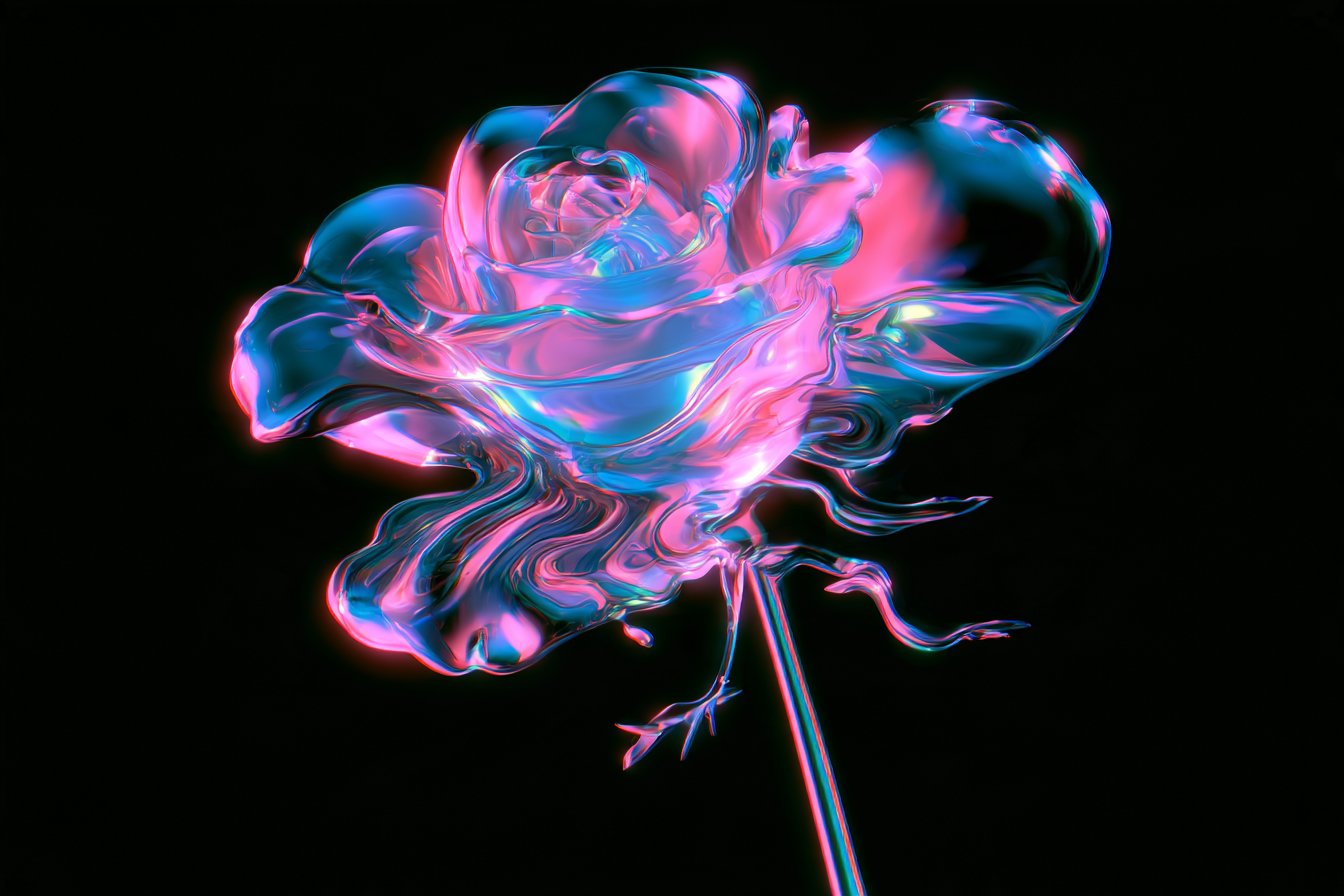 Liquid Crystal Holographic Morphology — AI image prompt — GPT Image 2.5 — Abstract, Sci-Fi, Neon - 2