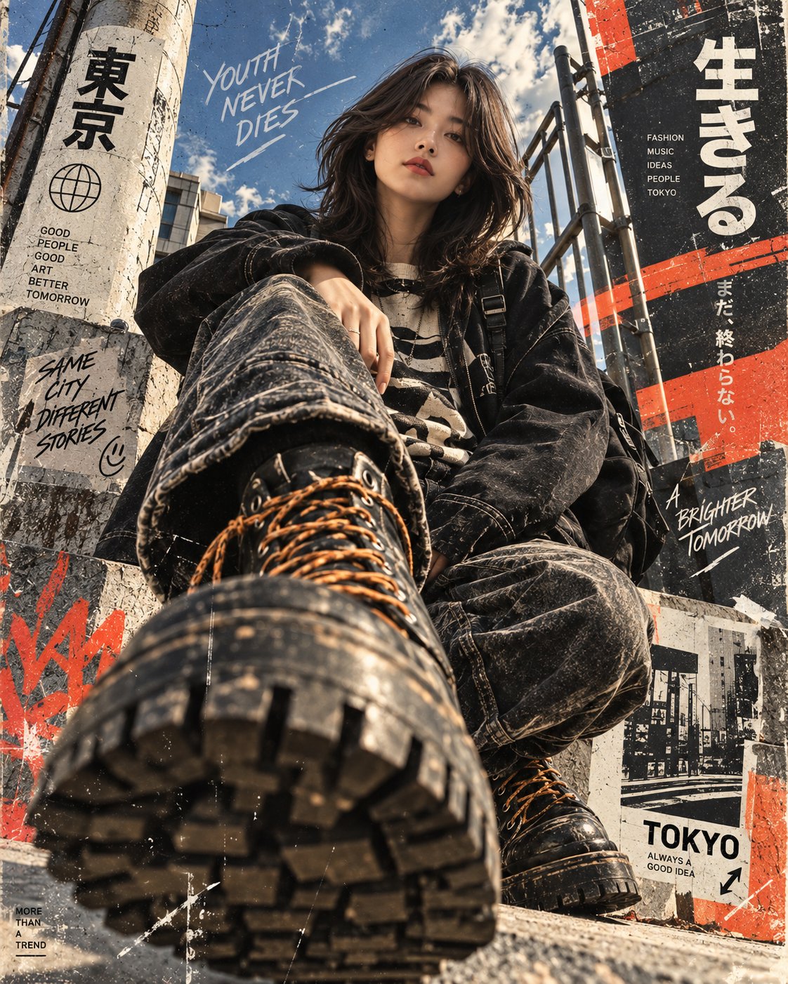 日本パンク・ストリートファッション誌ポスター — AI image prompt — GPT Image 2.5 — Poster, Cinematic, Fashion - 2
