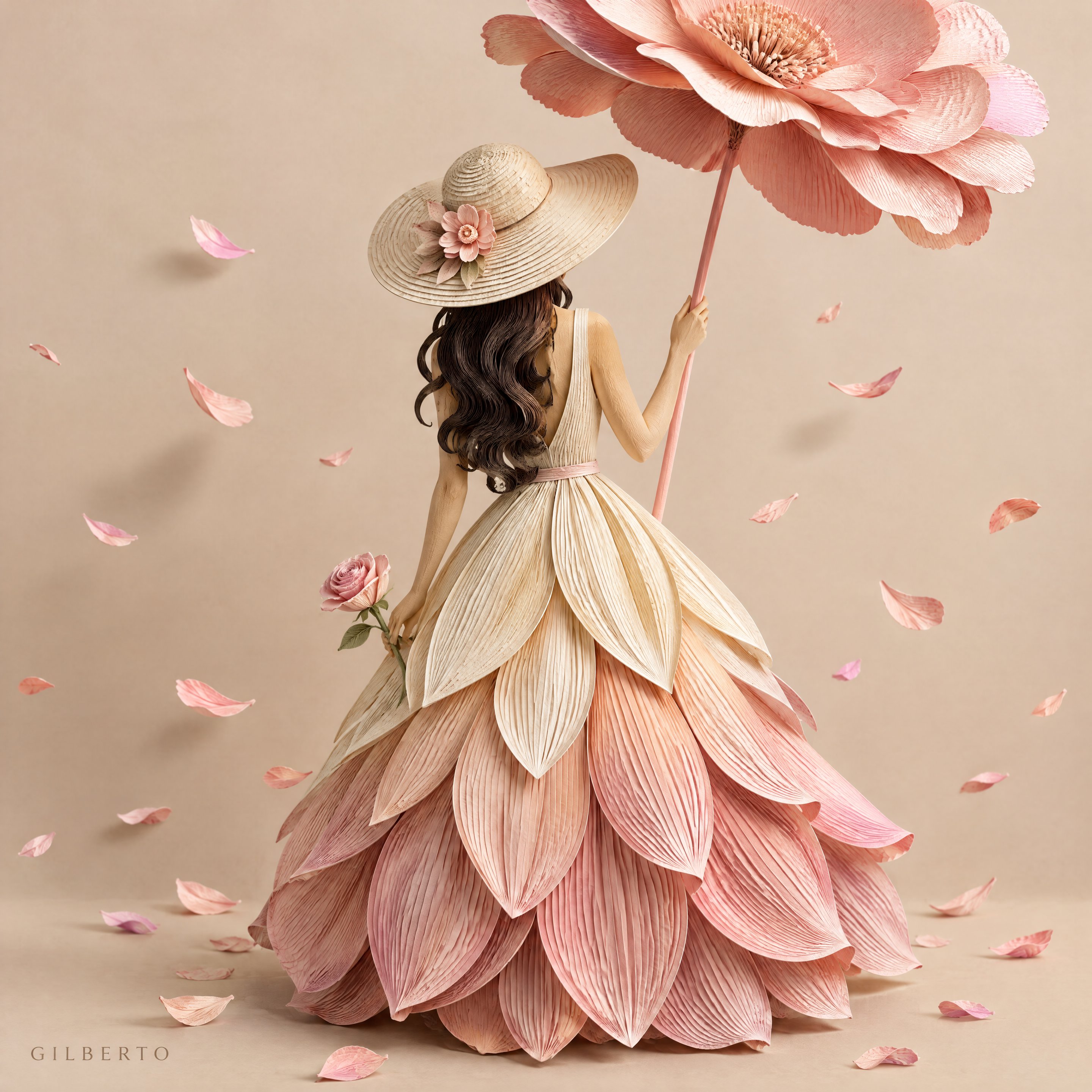 Paper Sculpture Woman with Lotus — AI image prompt — GPT Image 2 — Digital Art, Fantasy, Portrait - 3