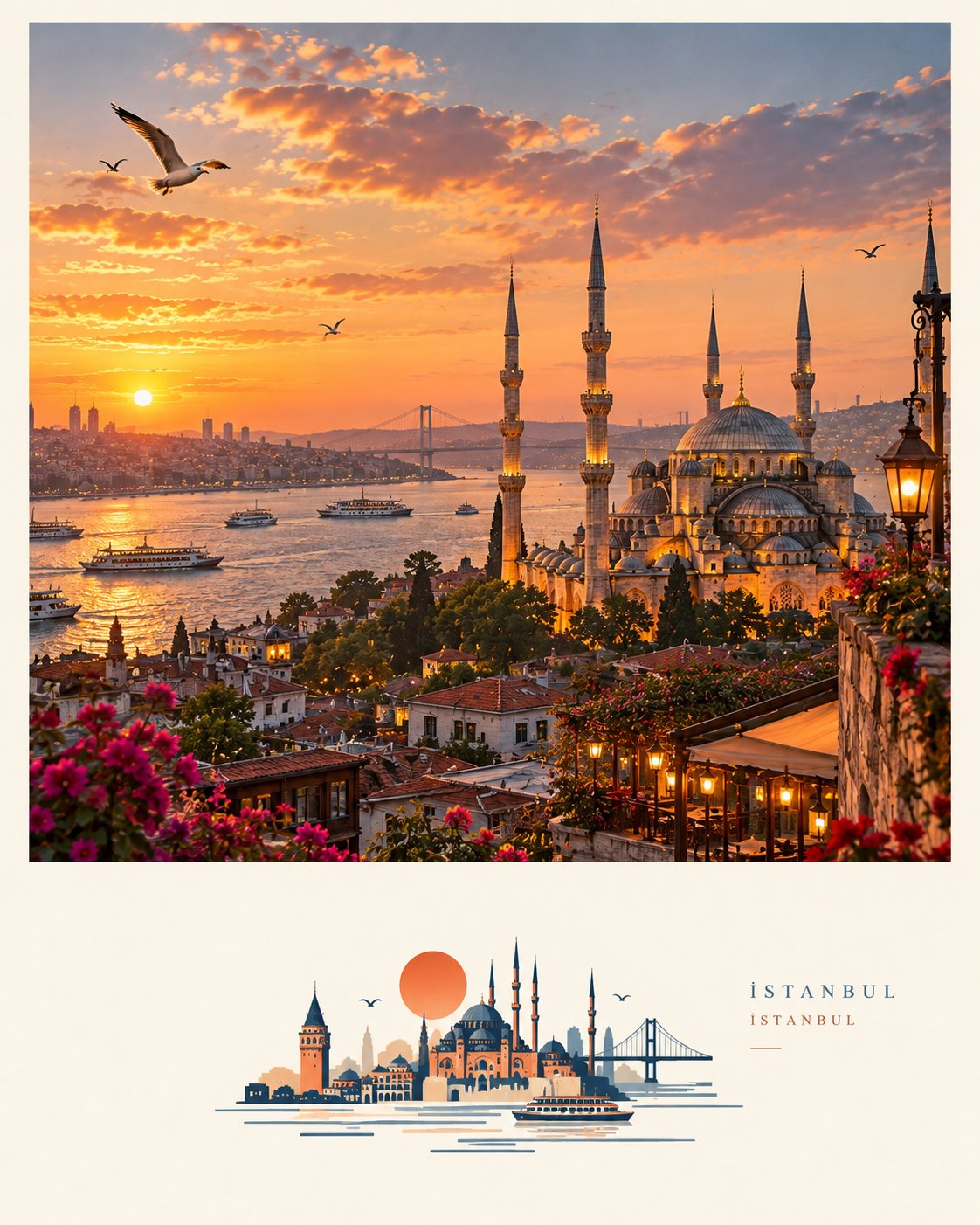 Editorial Travel Art with Geometric Vignette — AI image prompt — GPT Image 2.5 — Poster, Realistic, Minimalist - 3