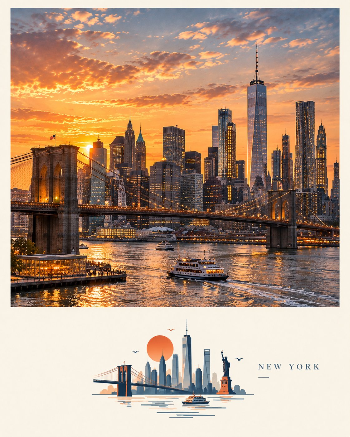 Editorial Travel Art with Geometric Vignette — AI image prompt — GPT Image 2.5 — Poster, Realistic, Minimalist - 4