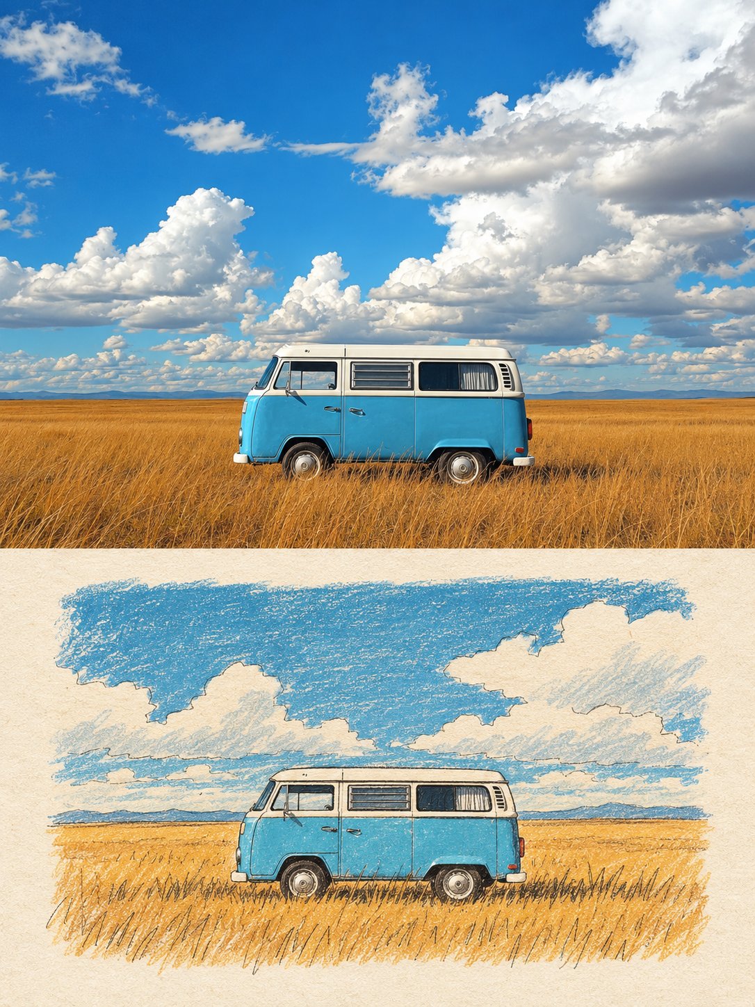 Photo and Naive Illustration Memory Card — AI image prompt — GPT Image 2.5 — Digital Art, Vintage, Minimalist - 2