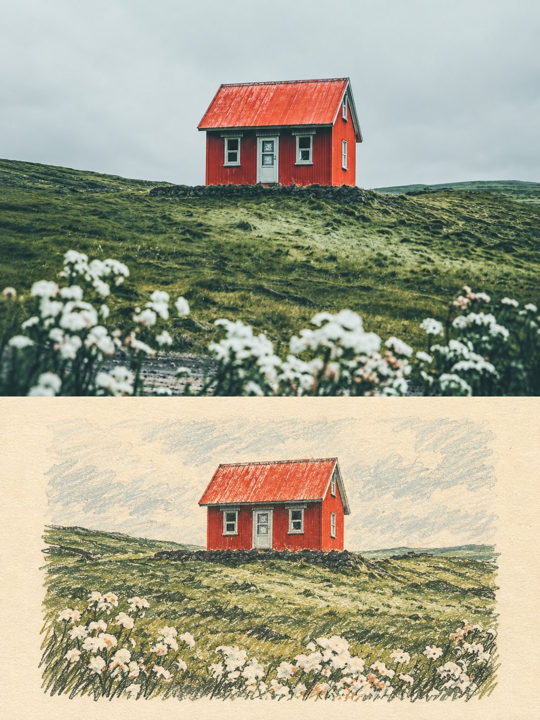 Photo and Naive Illustration Memory Card — AI image prompt — GPT Image 2.5 — Digital Art, Vintage, Minimalist - 3
