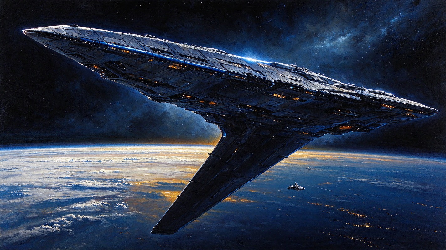パルプSF宇宙船の地球周回 — AI image prompt — GPT Image 2.5 — Oil Painting, Sci-Fi, Space - 3