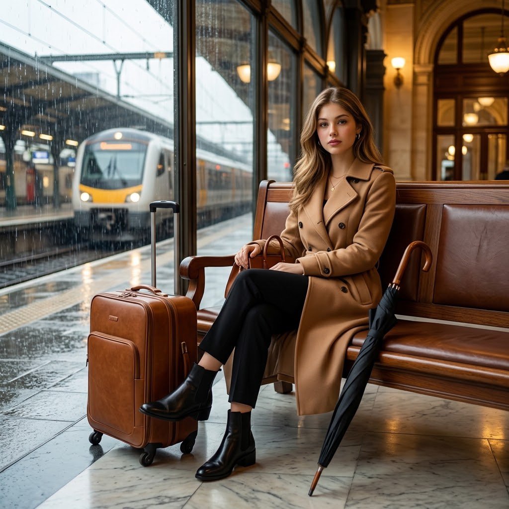 Create an ultra-photorealistic 4K cinematic full-body scene of the same woman from the reference ima — AI image prompt — Nano Banana Pro