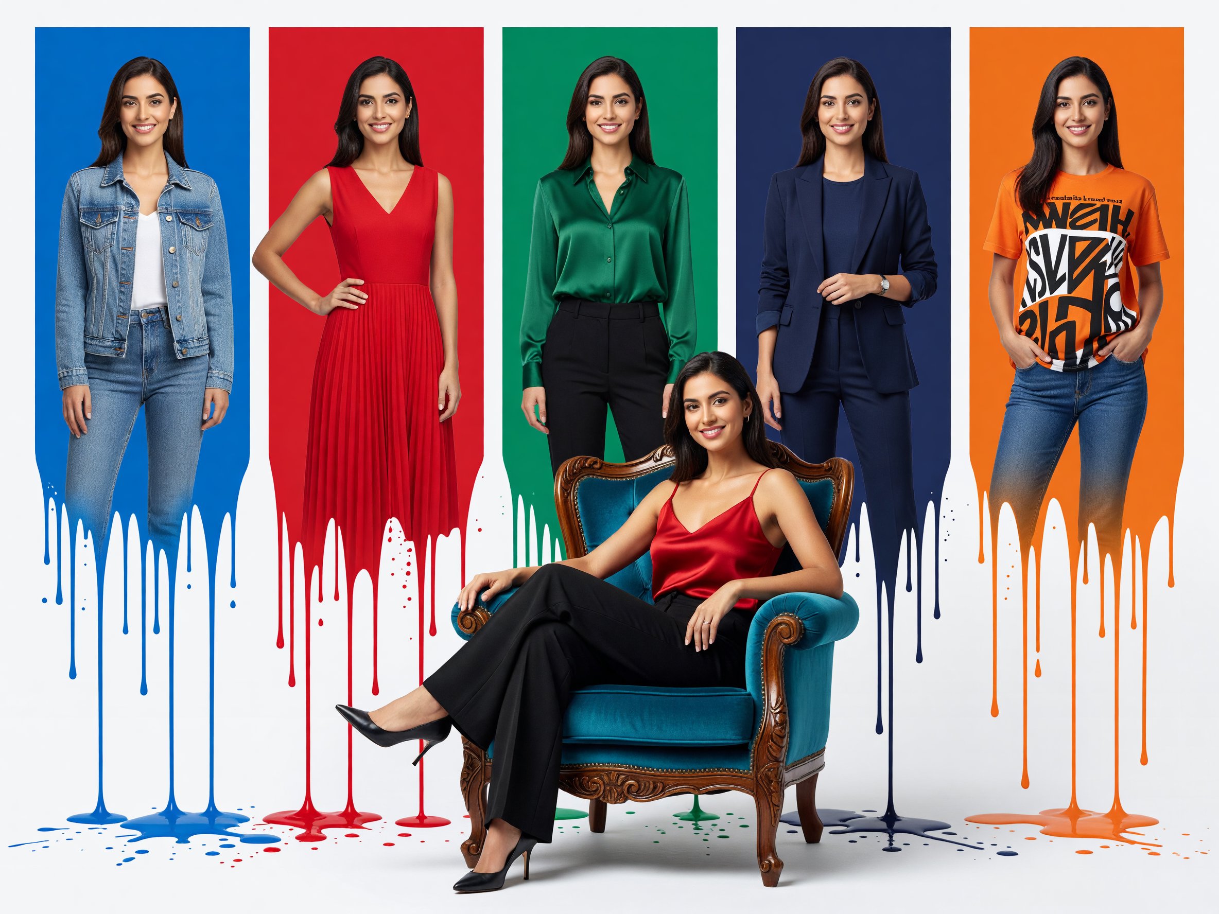 Color Block Panels Portrait Composite — AI image prompt — Grok Imagine 2 — Poster, Fashion, Portrait - 1