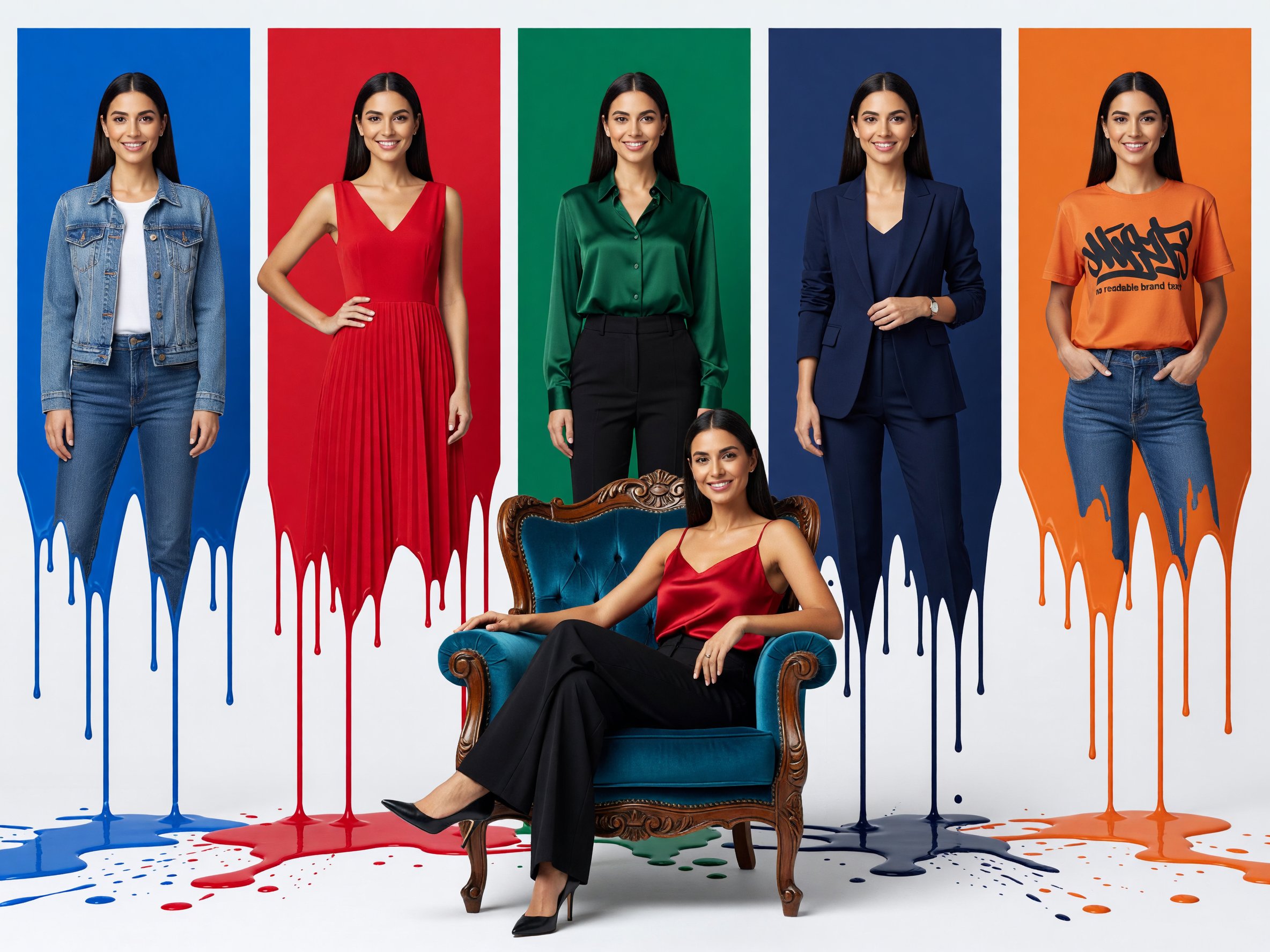 Color Block Panels Portrait Composite — AI image prompt — Grok Imagine 2 — Poster, Fashion, Portrait - 2