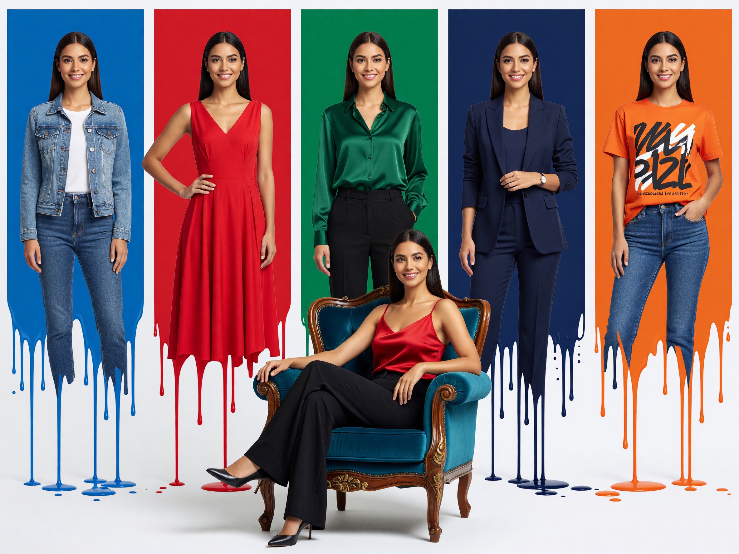 Color Block Panels Portrait Composite — AI image prompt — Grok Imagine 2 — Poster, Fashion, Portrait - 3
