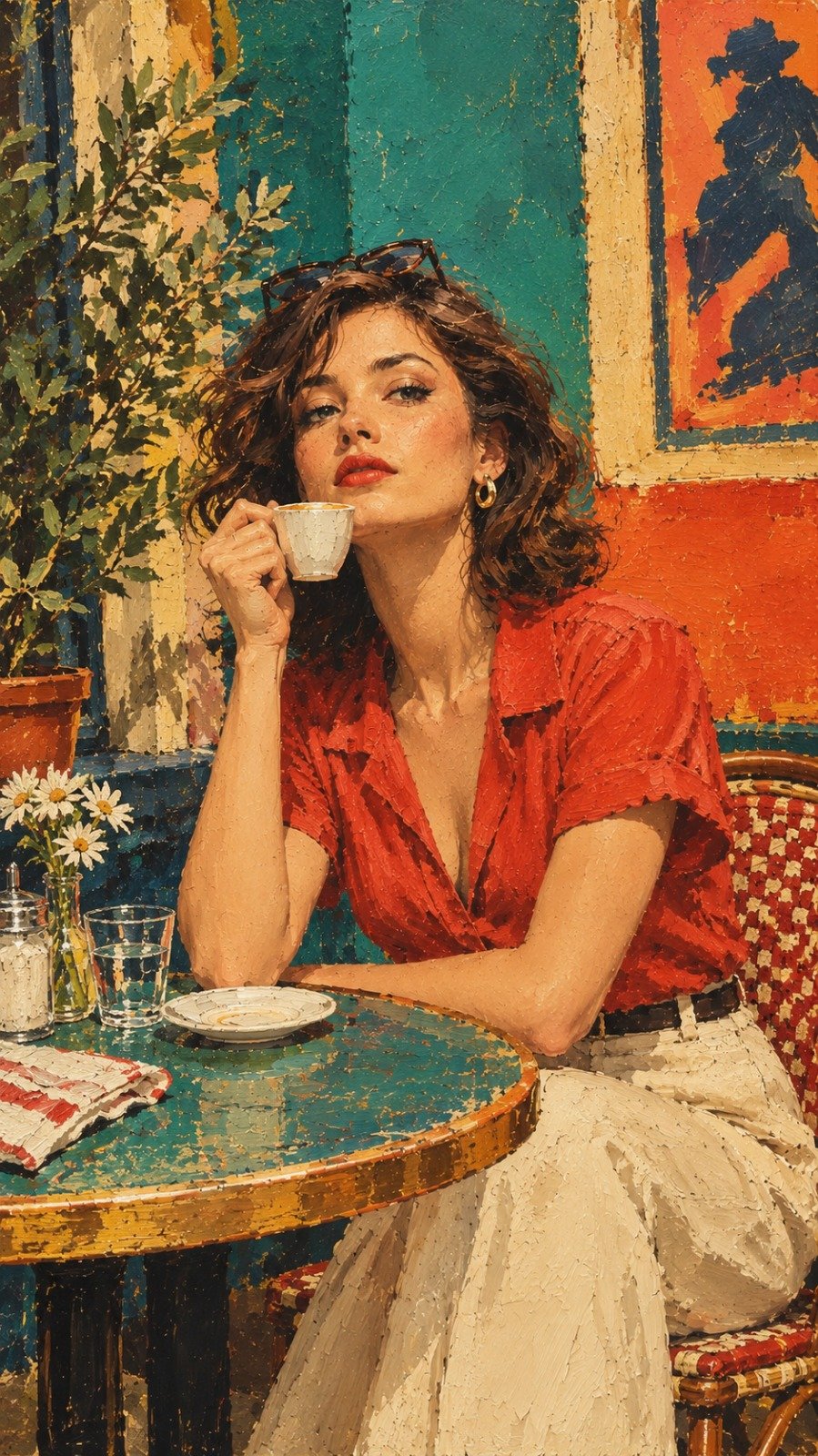 {
  "prompt": {
    "aspect_ratio": "9:16",
    "style": "vintage European café oil painting, expres — AI image prompt — GPT Image 2.5