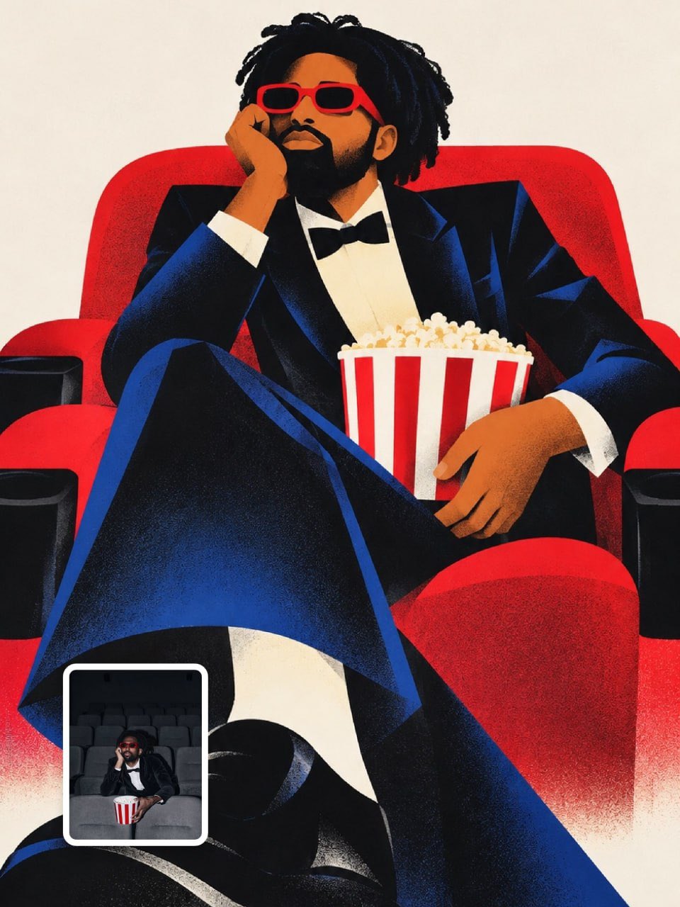 フラット幾何学エディトリアル人物ポスター — AI image prompt — GPT Image 2 — Character, Poster, Portrait - 2