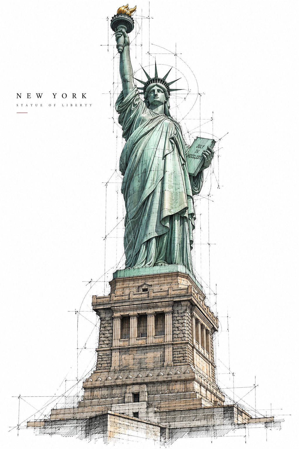 Architectural Landmark Ink Sketch Poster — AI image prompt — GPT Image 2.5 — Poster, Architecture, Sketch - 1