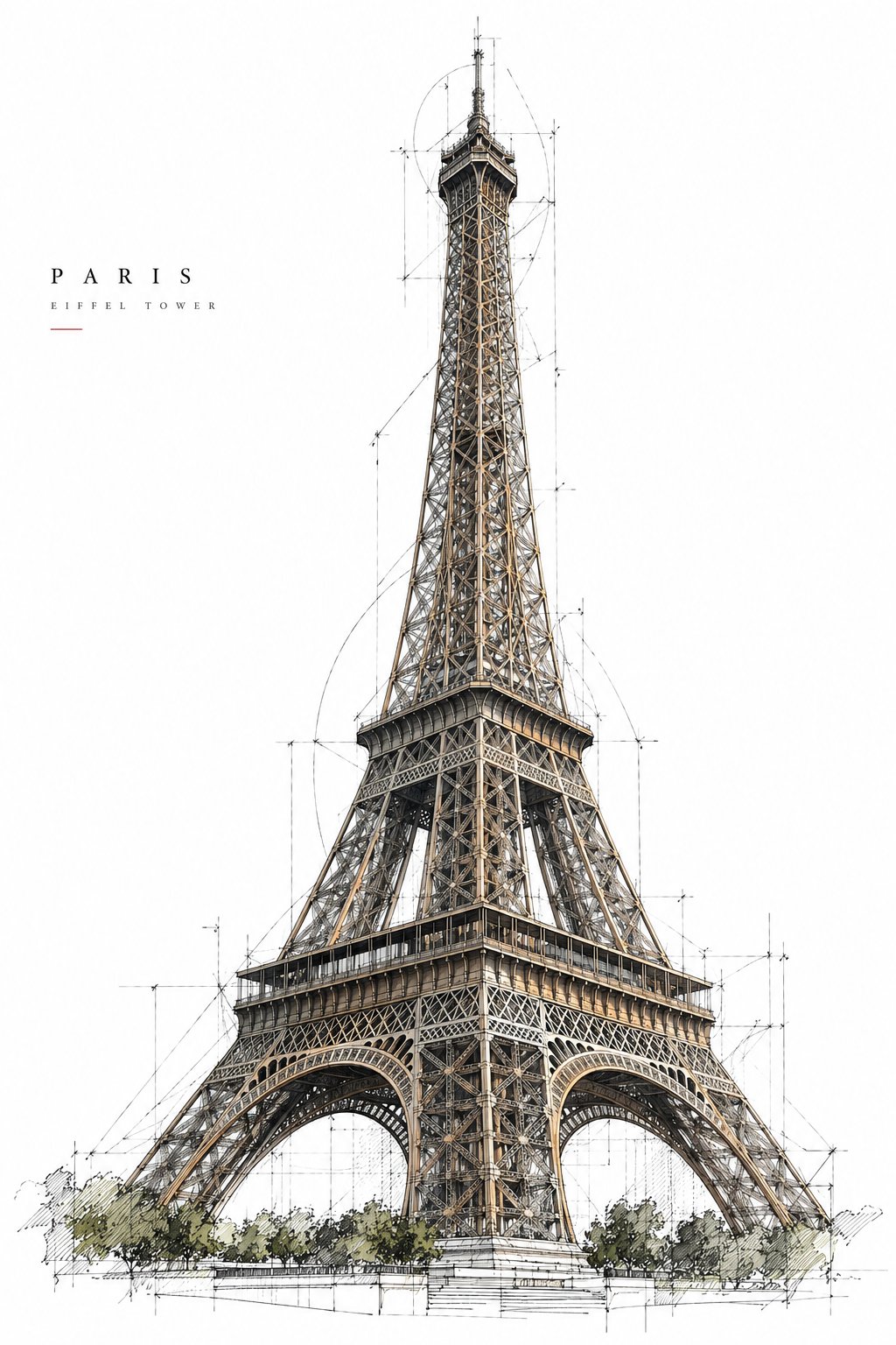 Architectural Landmark Ink Sketch Poster — AI image prompt — GPT Image 2.5 — Poster, Architecture, Sketch - 2