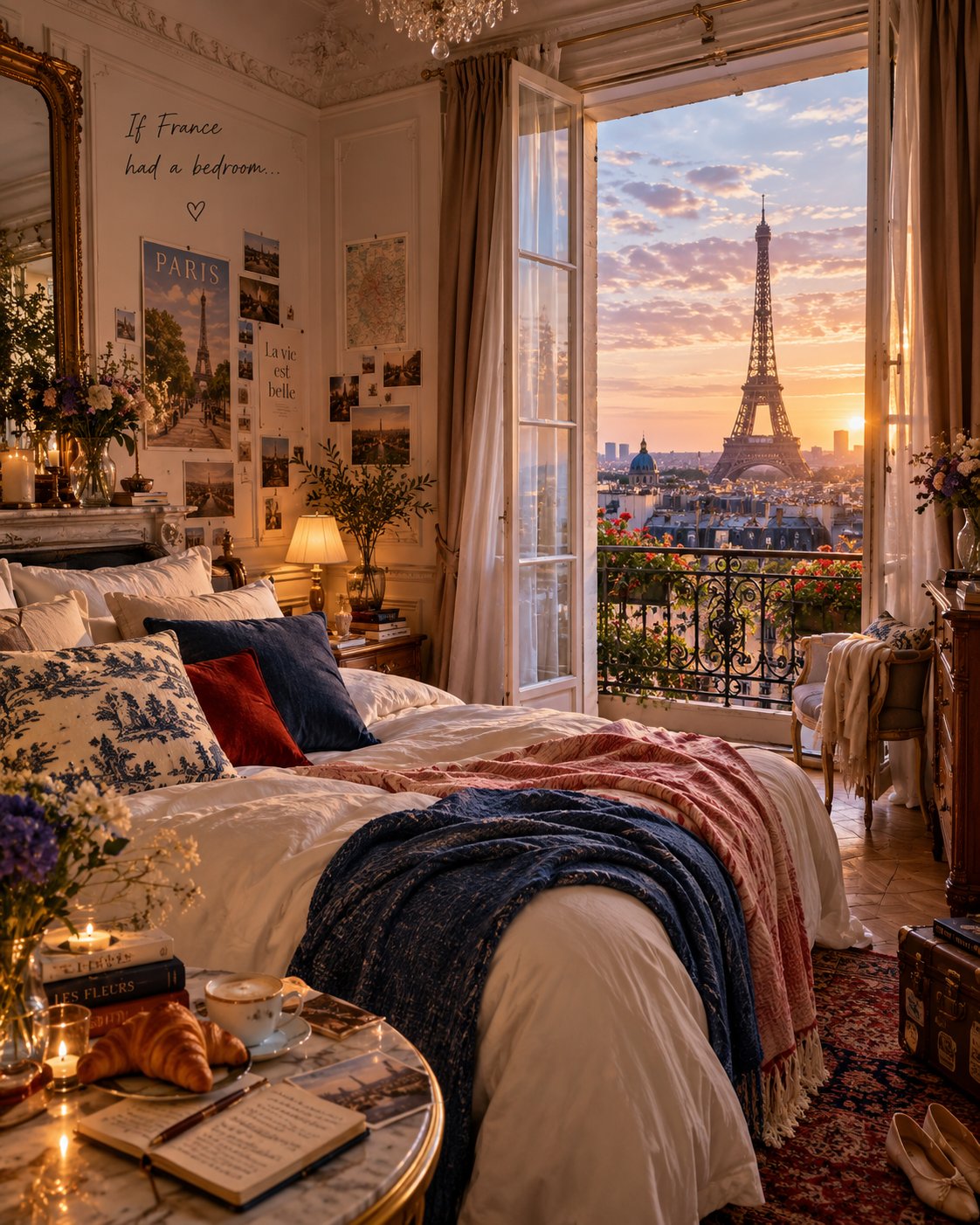 Country Themed Dreamlike Bedroom Interior — AI image prompt — GPT Image 2.5 — Cinematic, Architecture, Fantasy - 1