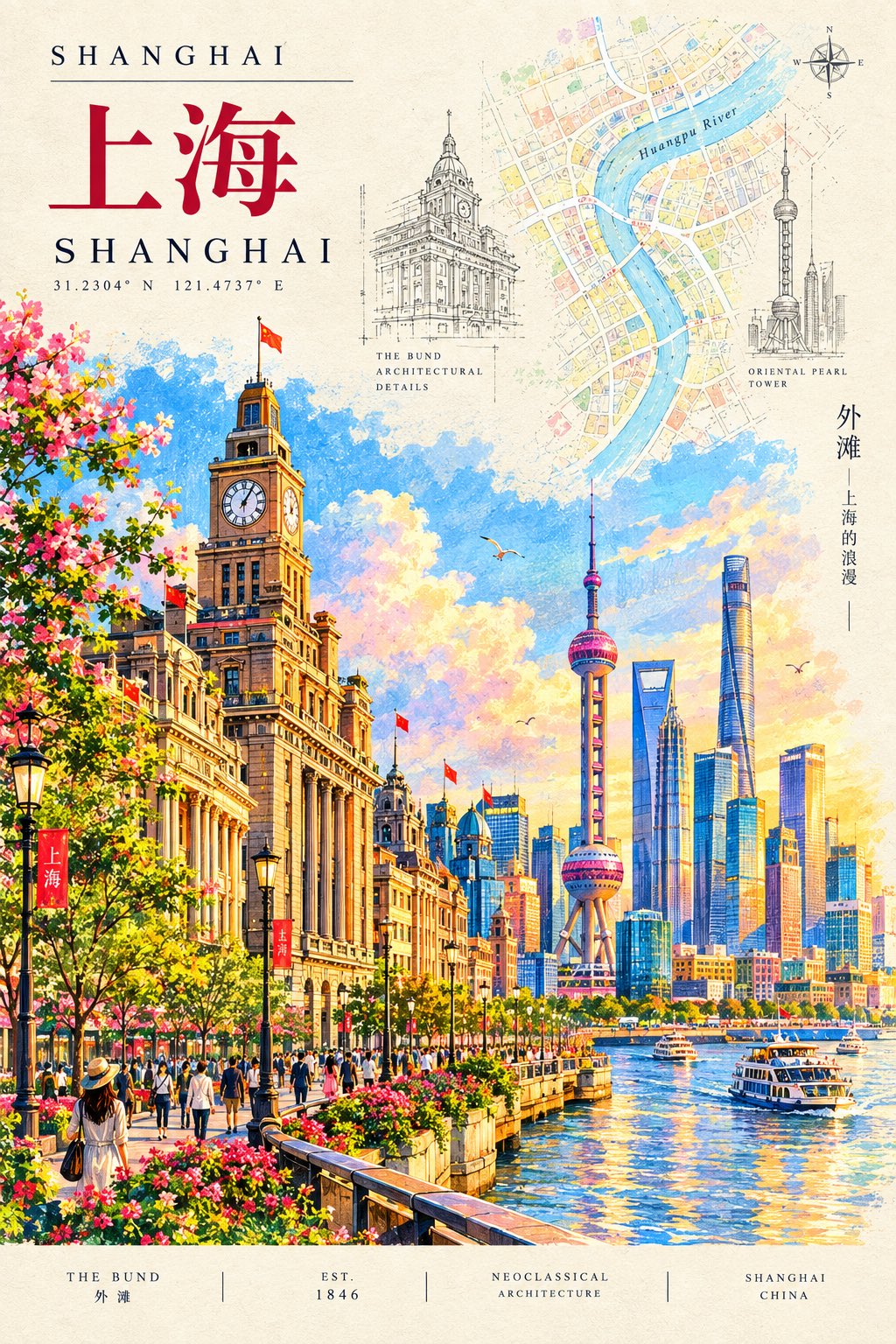Create a stunning premium architectural travel poster inspired by vintage architectural illustration — AI image prompt — GPT Image 2.5