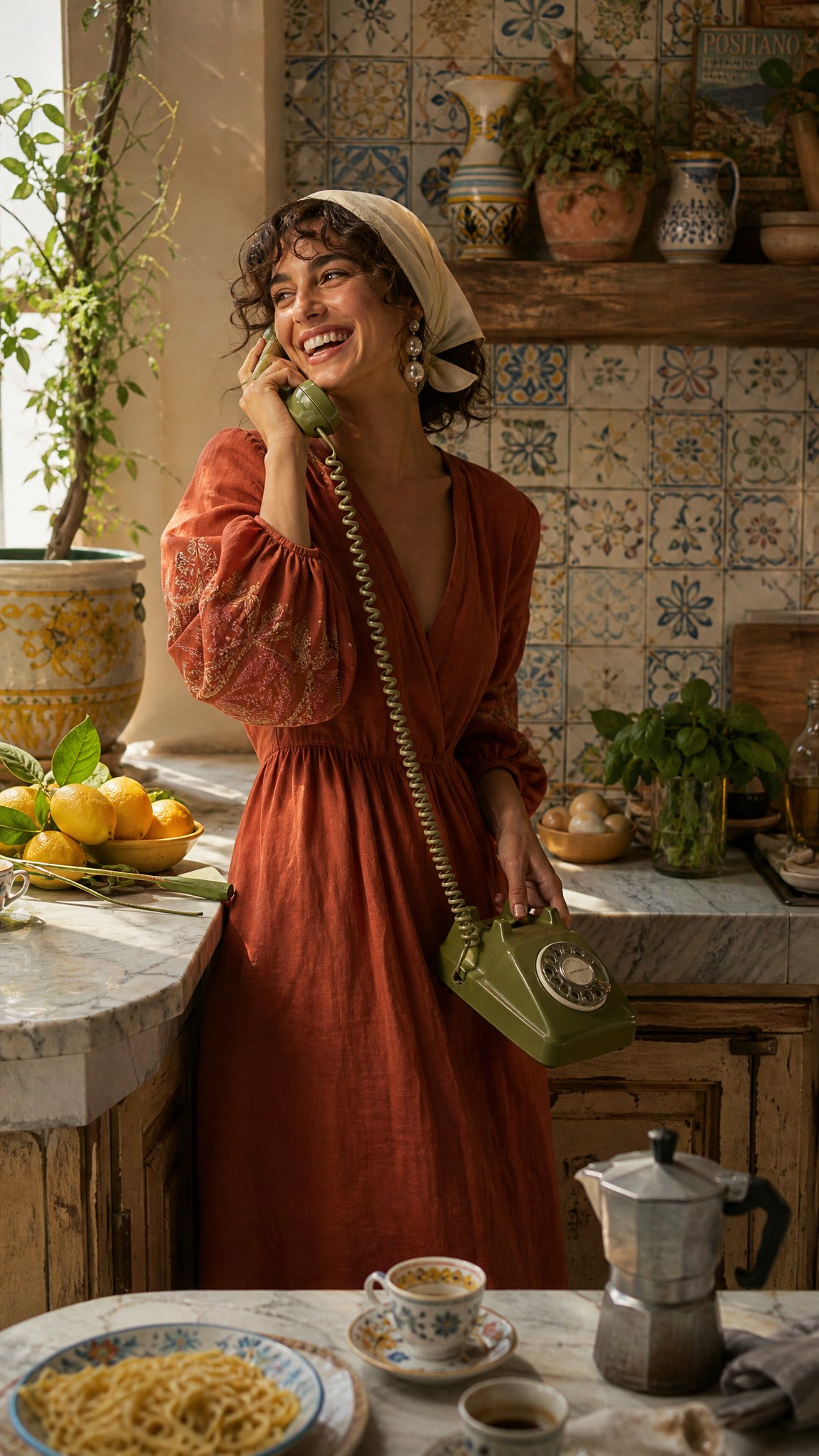 Italian Woman With Rotary Phone — AI image prompt — GPT Image 2.5 — Cinematic, Fashion, Portrait - 1