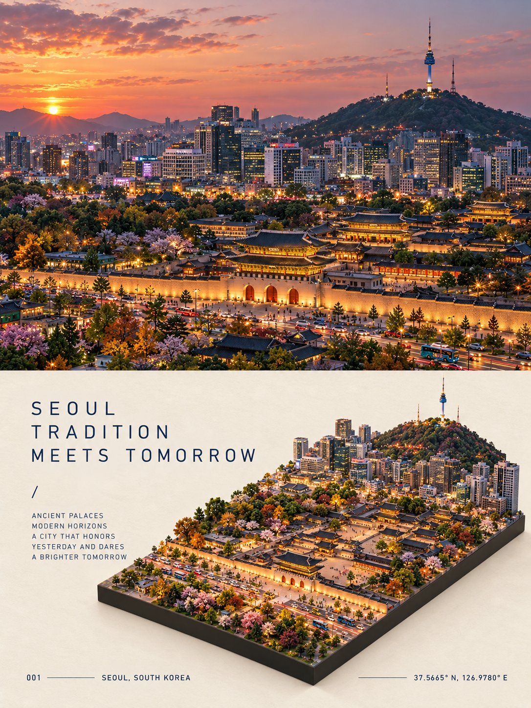 Editorial Travel Poster with Miniature Diorama — AI image prompt — GPT Image 2.5 — Poster, Cinematic, Cityscape - 3
