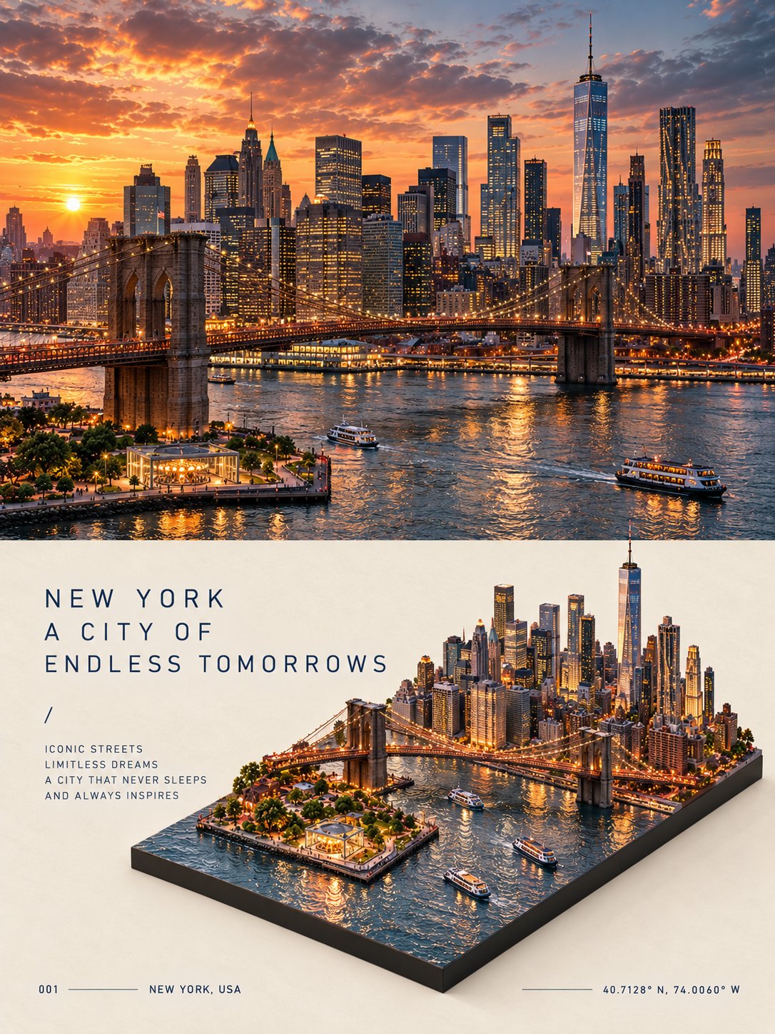 Editorial Travel Poster with Miniature Diorama — AI image prompt — GPT Image 2.5 — Poster, Cinematic, Cityscape - 4