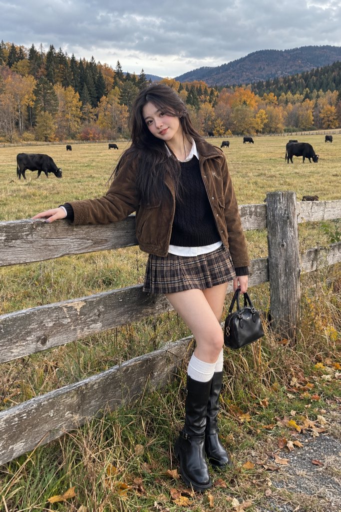 Create a highly realistic autumn countryside photograph featuring the girl from the attached referen — AI image prompt — GPT Image 2.5
