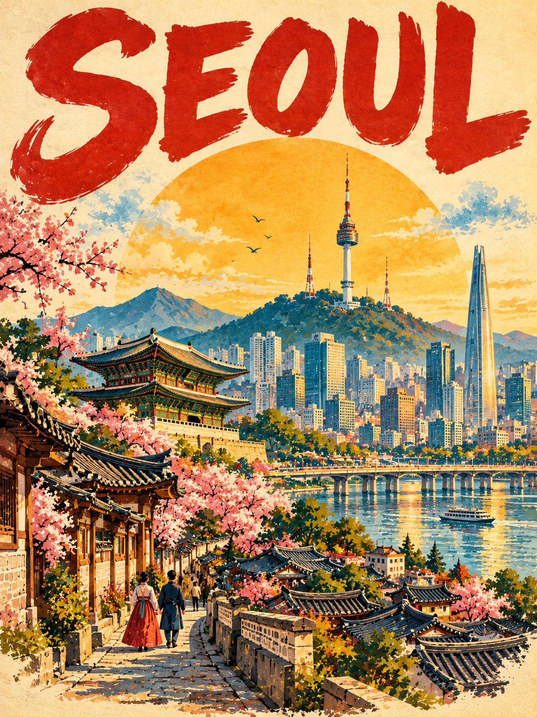 Vintage Travel Poster Template — AI image prompt — GPT Image 2.5 — Poster, Watercolor, Vintage - 2