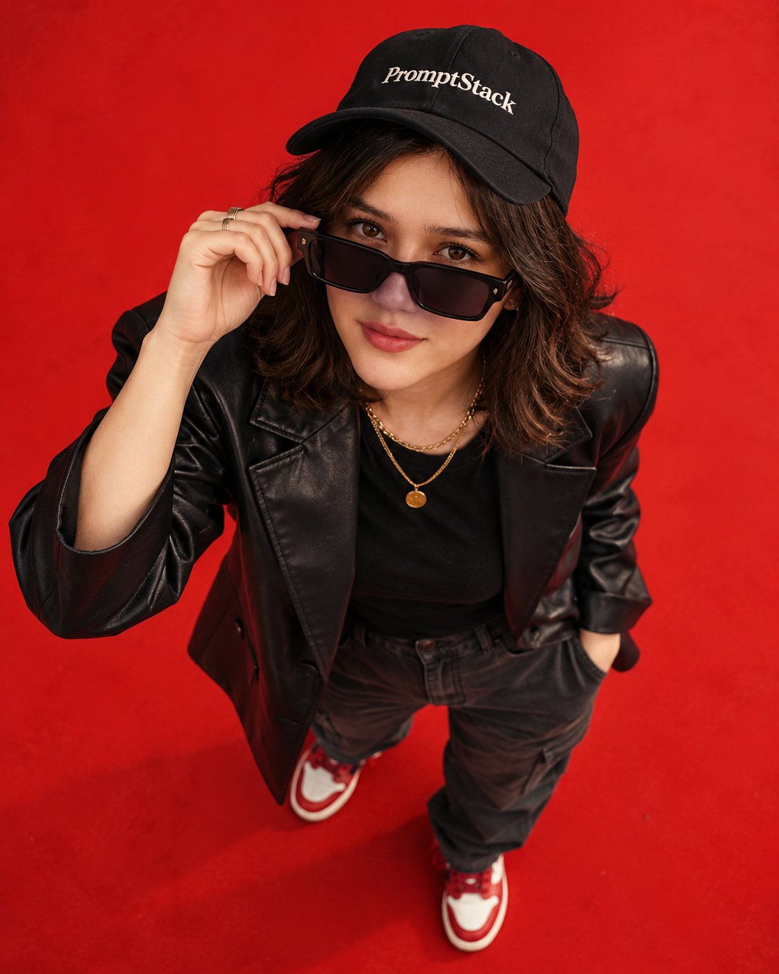 Type": "image_generation_prompt",
  "title": "Red in Focus — アーバン・エディトリアル・ポートレート（女性）",
  "style": "ア — AI image prompt — GPT Image 2