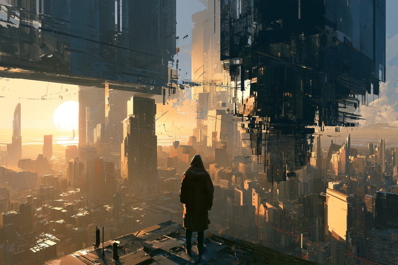 量子万華鏡都市探検 — AI image prompt — FLUX 3 — Surreal, Sci-Fi, Cityscape - 1