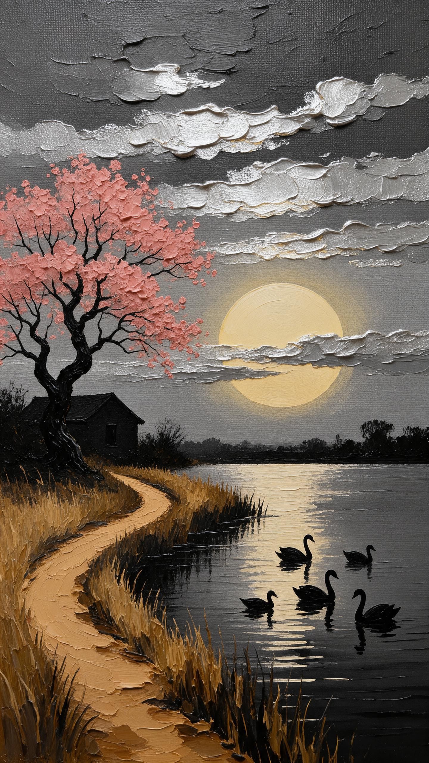 Serene Lake Dusk Oil Painting — AI image prompt — Nano Banana — Oil Painting, Peaceful, Landscape - 1