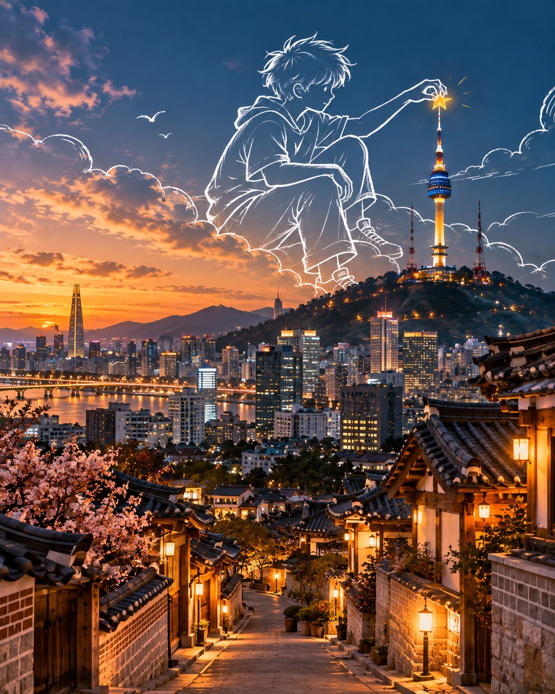 白い落書きトラベルアートコンセプト — AI image prompt — GPT Image 2.5 — Digital Art, Cinematic, Realistic - 2