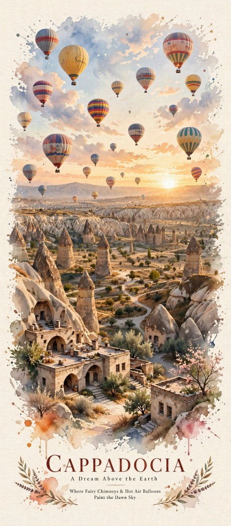 ドバイ・ヴェネツィア水彩トラベルエディトリアル — AI image prompt — Grok Imagine 2 — Poster, Watercolor, Landscape - 3