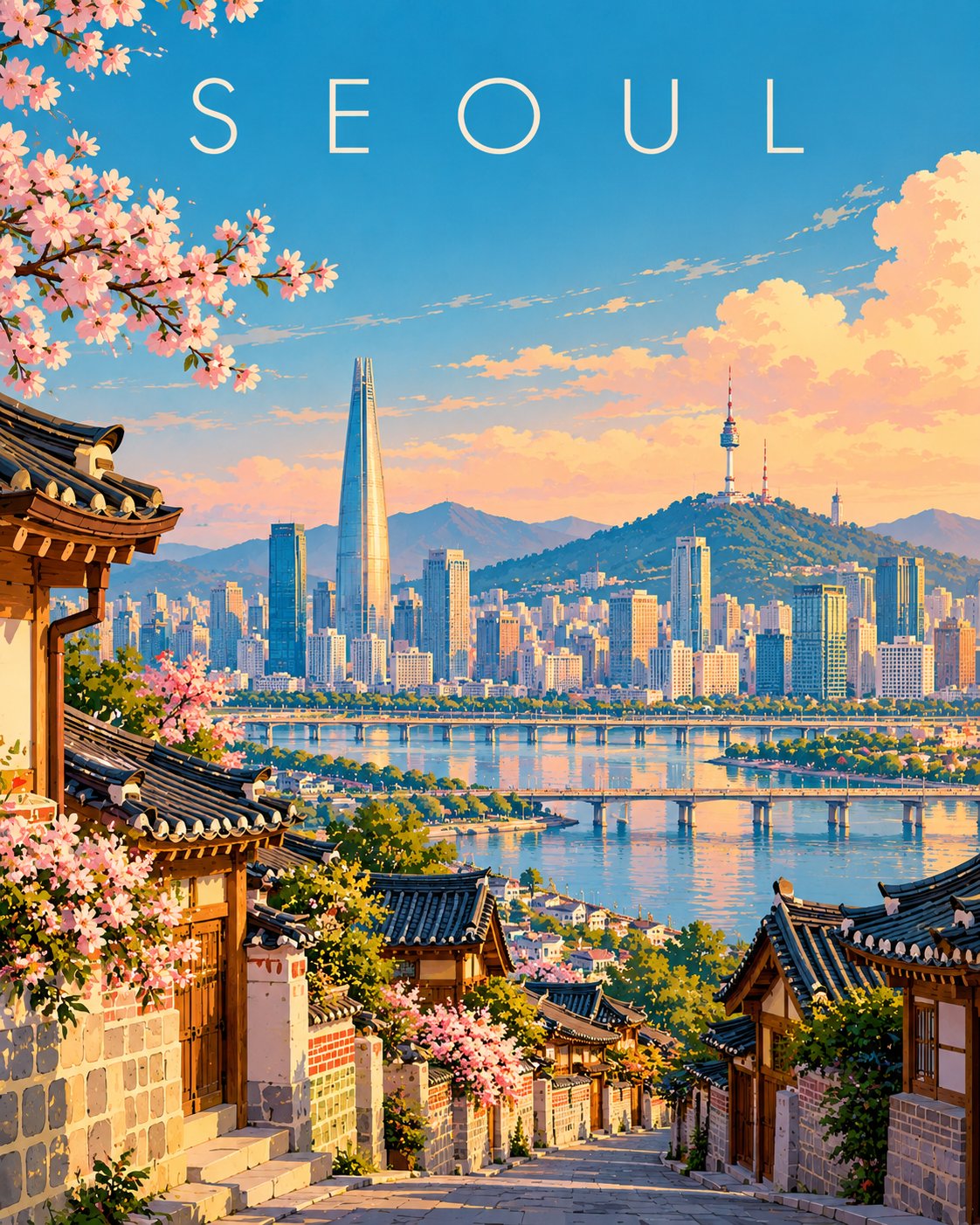 幾何学ヨーロッパ旅行ポスターイラスト — AI image prompt — GPT Image 2.5 — Poster, Architecture, Landscape - 2