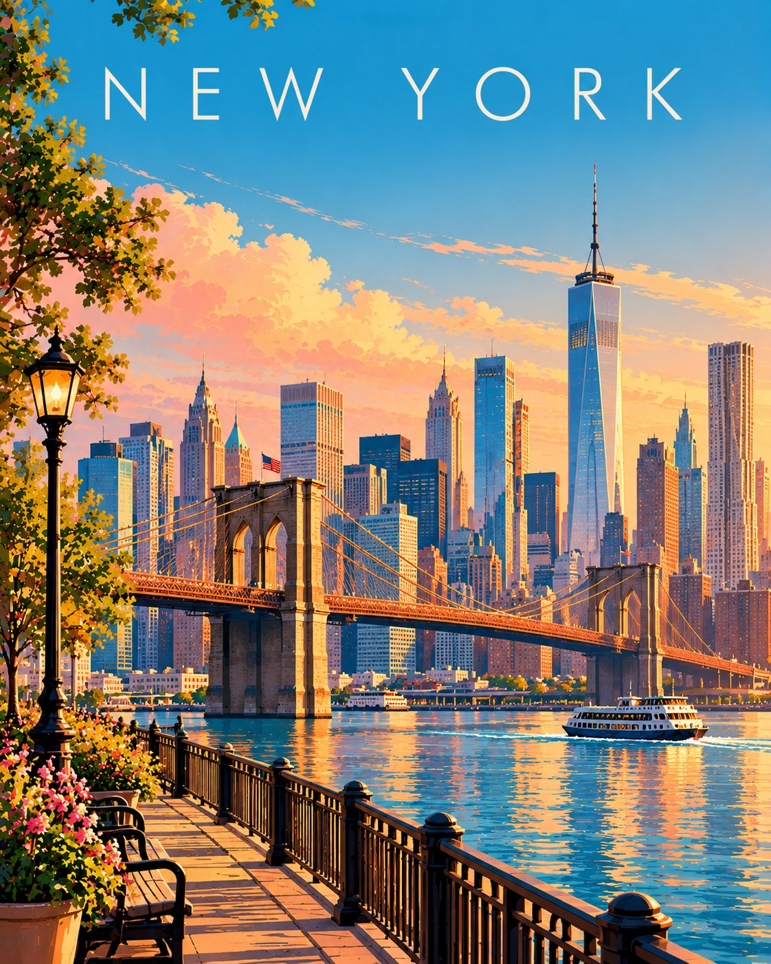 幾何学ヨーロッパ旅行ポスターイラスト — AI image prompt — GPT Image 2.5 — Poster, Architecture, Landscape - 4