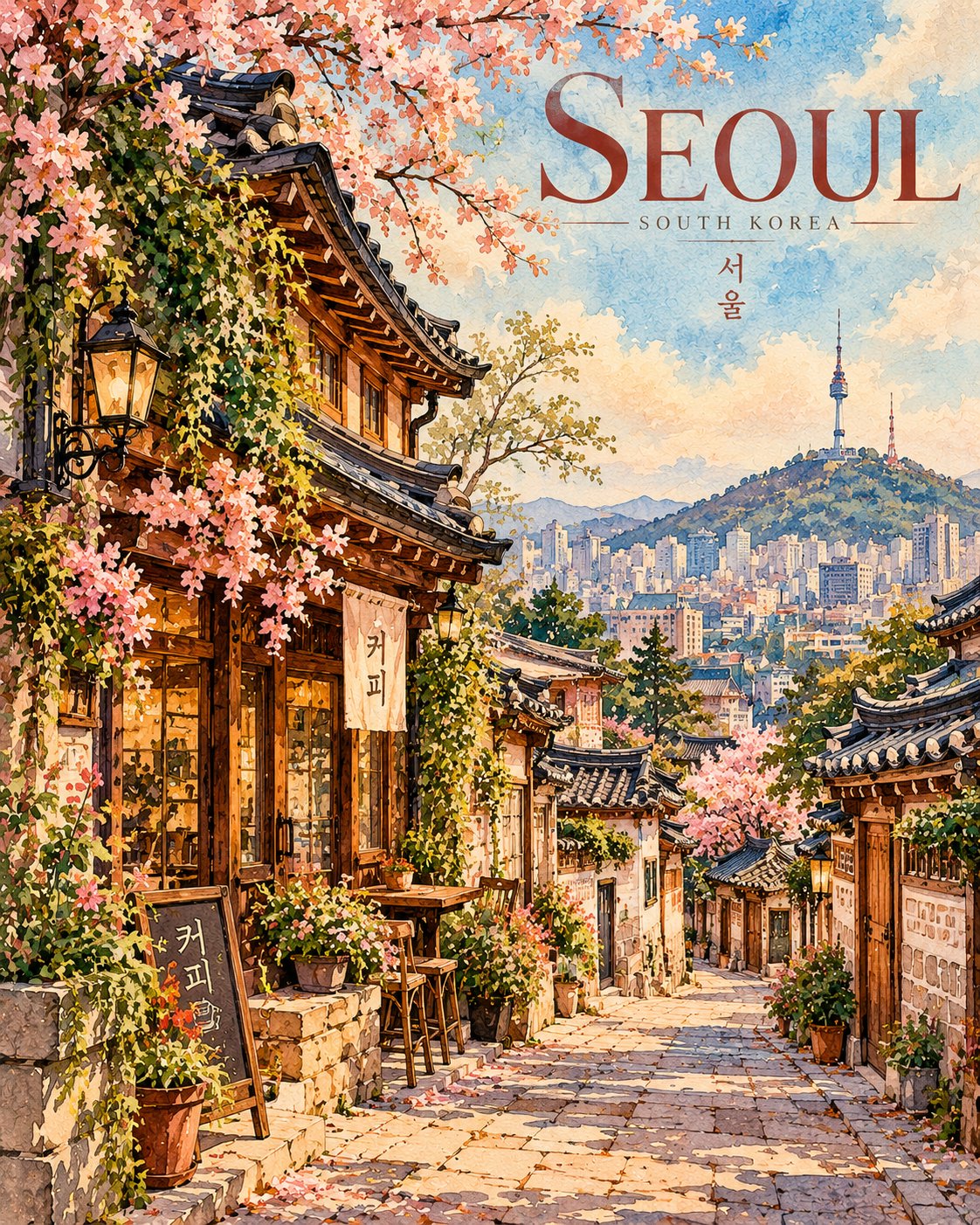 빈티지 수채화 여행 아트 포스터 — AI image prompt — GPT Image 2.5 — Poster, Watercolor, Vintage - 2
